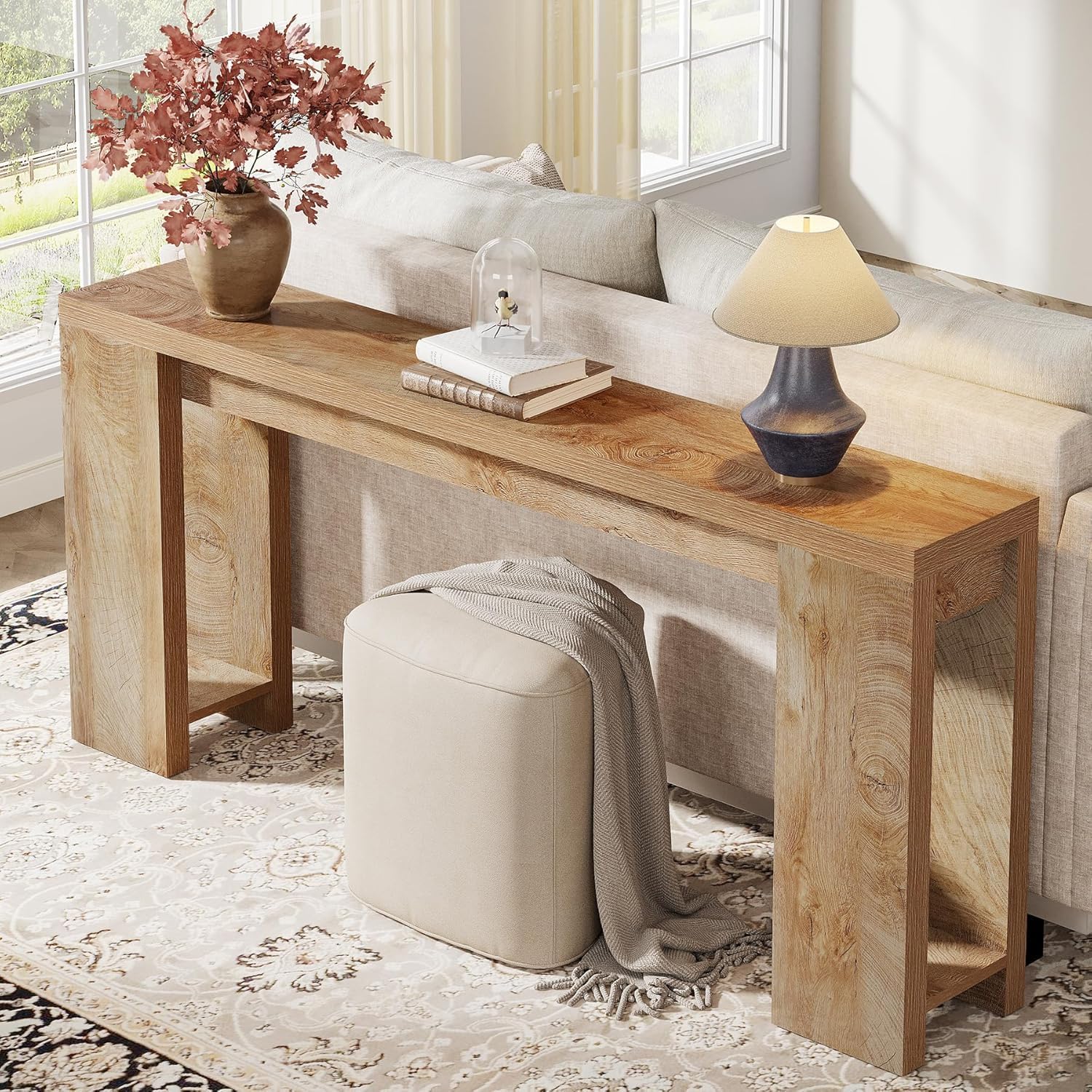 Tribesigns 63" Extra Long Console Table, Farmhouse Sofa Table Behind Couch - Image 5