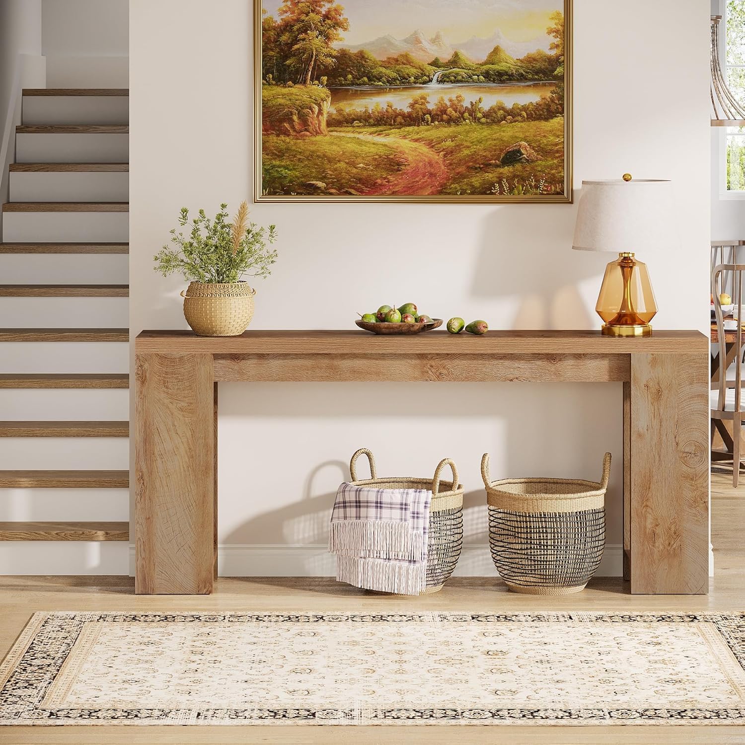 Tribesigns 63" Extra Long Console Table, Farmhouse Sofa Table Behind Couch - Image 7