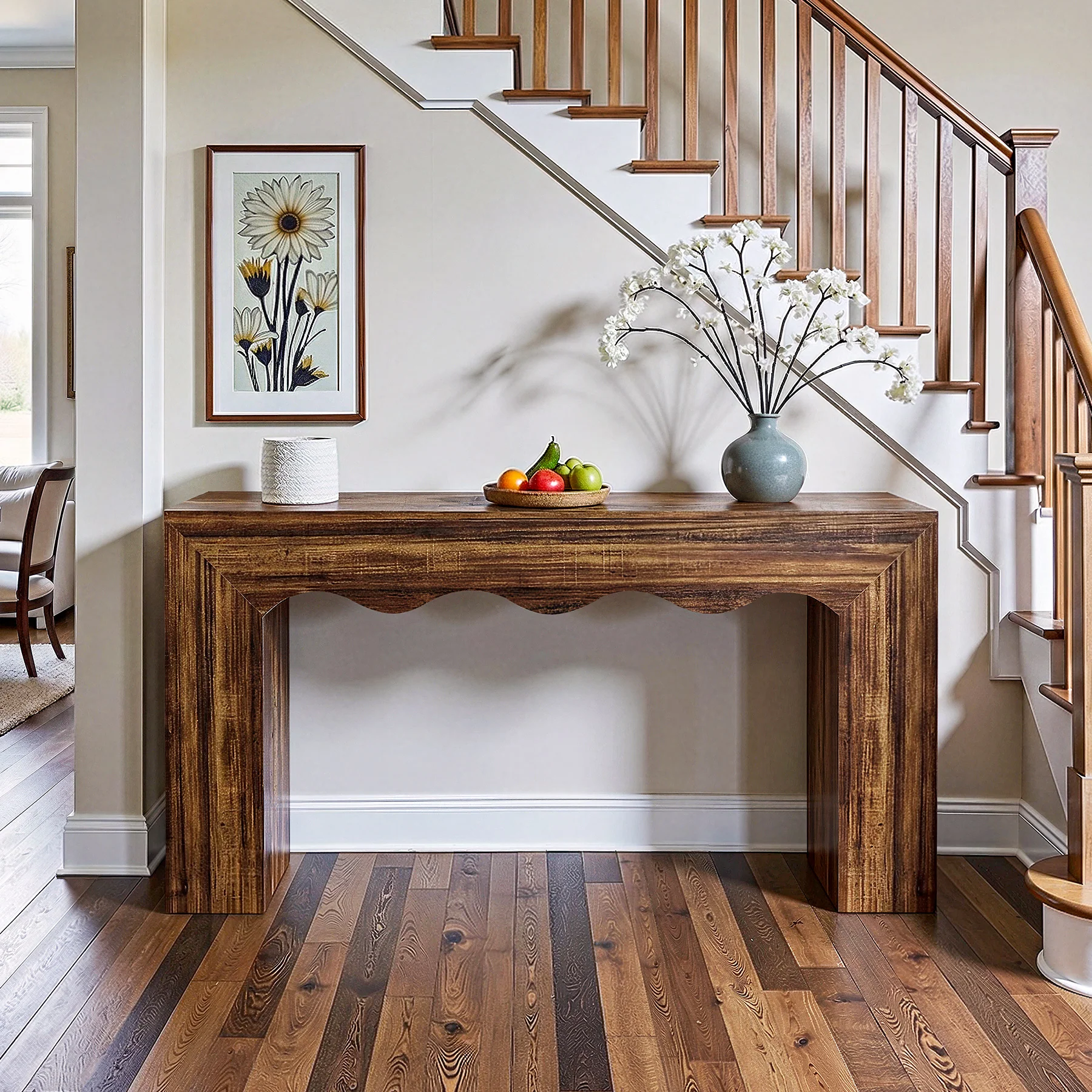 The Homestead Haven, 63" Narrow Farmhouse Console Table with Storage Base - Image 12
