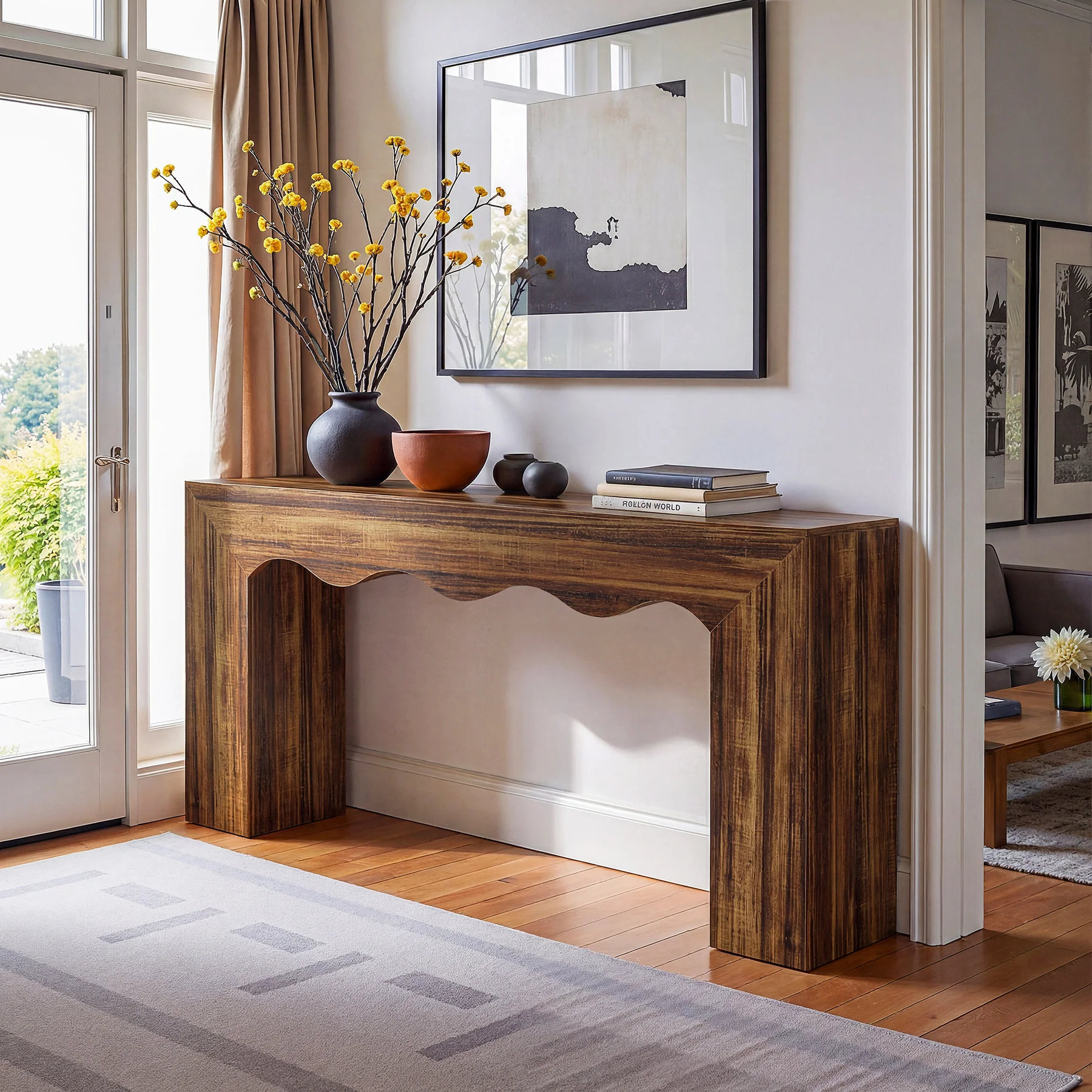 The Homestead Haven, 63" Narrow Farmhouse Console Table with Storage Base - Image 13
