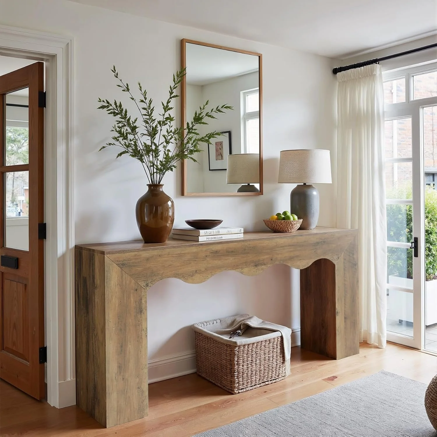The Homestead Haven, 63" Narrow Farmhouse Console Table with Storage Base - Image 3