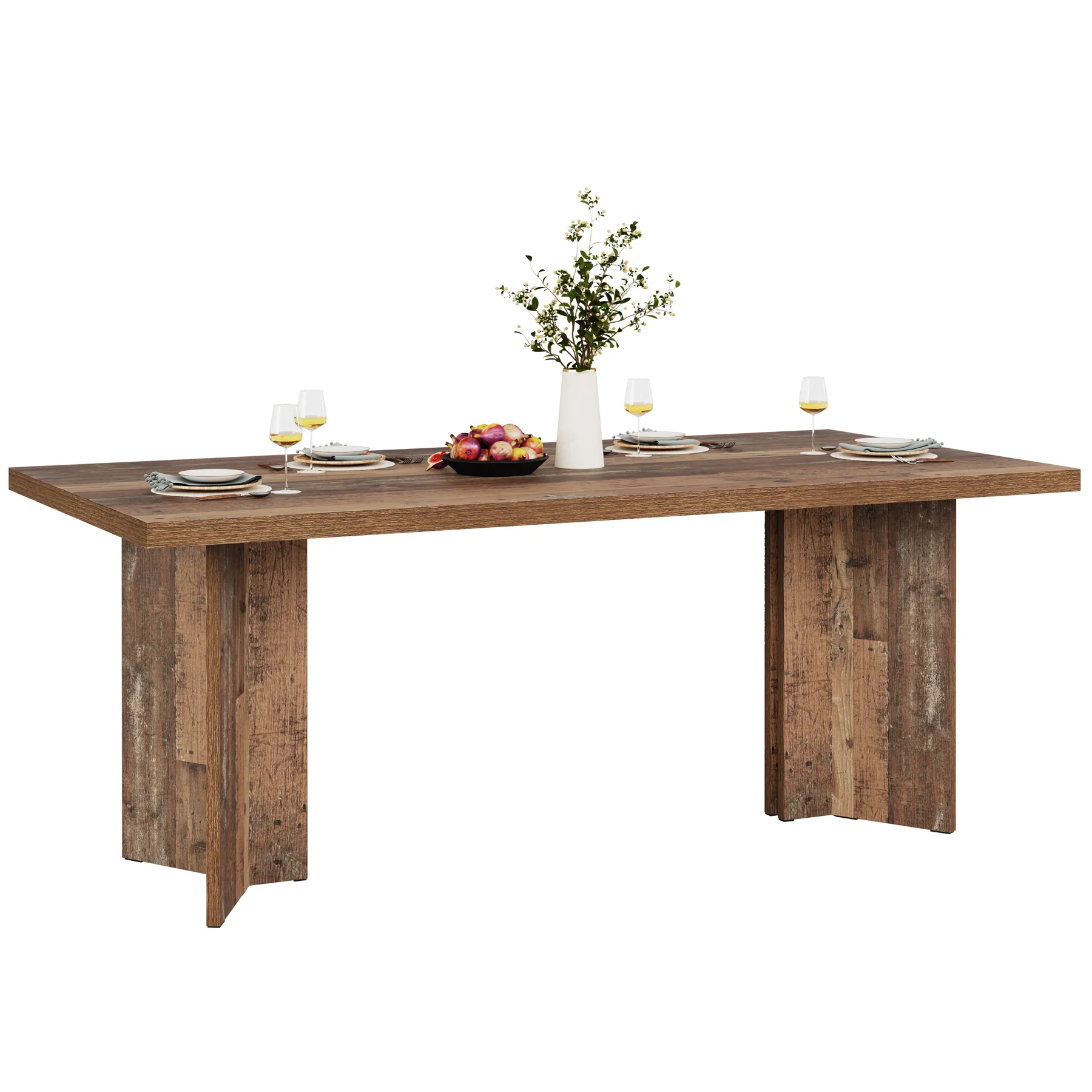 63" Farmhouse Dining Table, Kitchen Table with Large Tabletop for 4-6 - Image 14