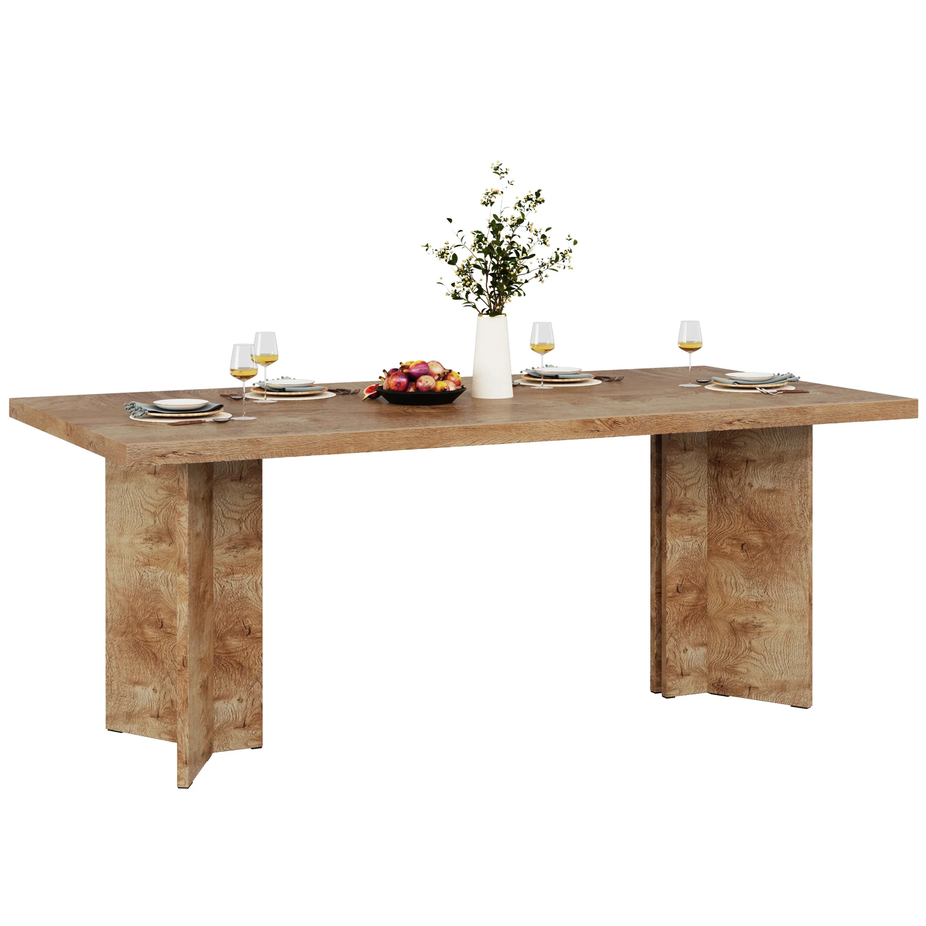 63" Farmhouse Dining Table, Kitchen Table with Large Tabletop for 4-6 - Image 30