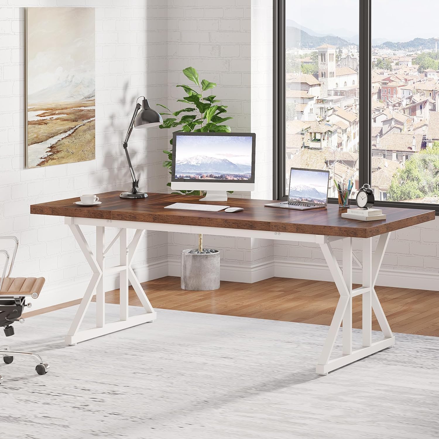 Tribesigns 63-Inch Executive Office Desk, Minimalist Laptop Study & Writing Table - Image 3
