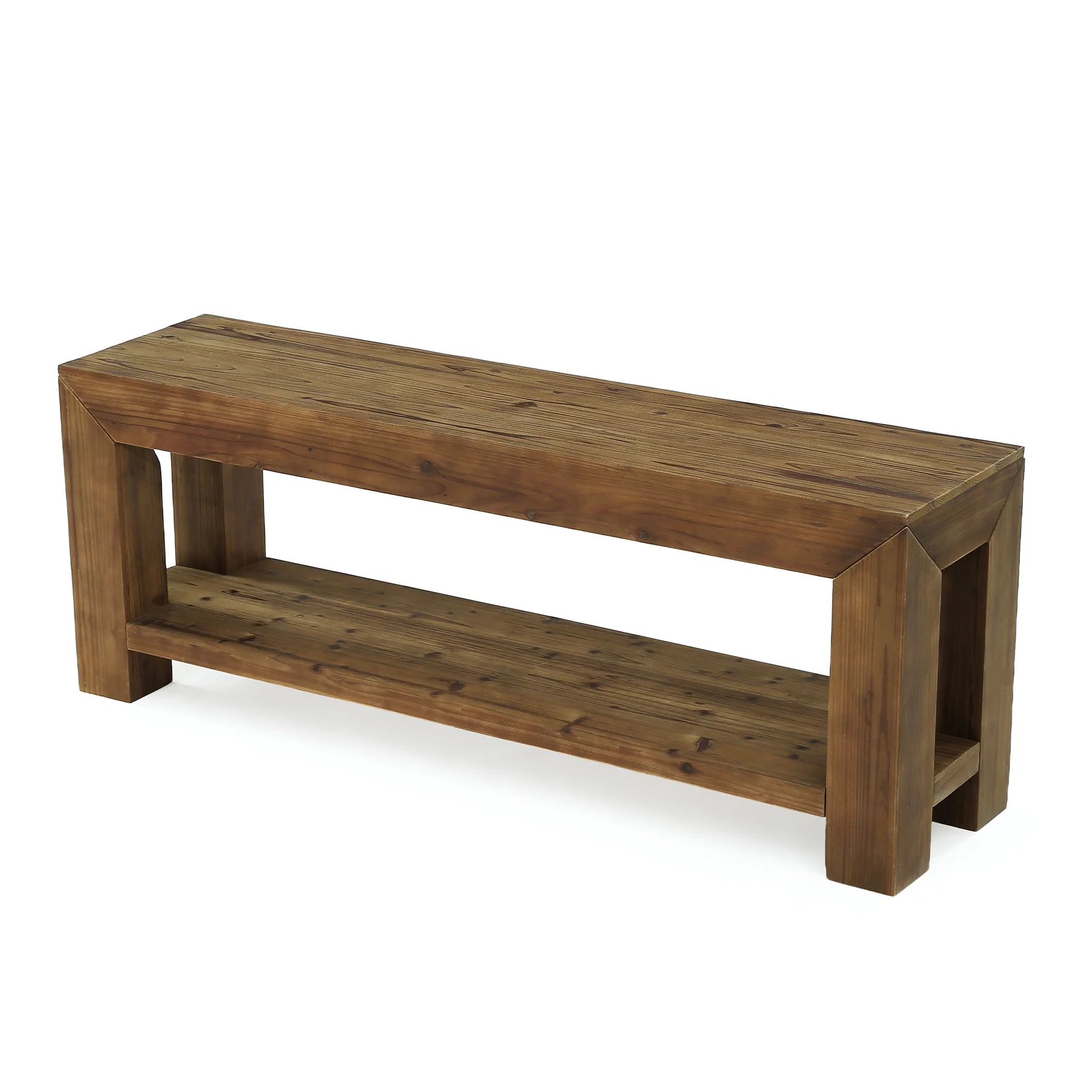 Tribesigns 63-Inch Solid Wood TV Stand for TVs up to 75 Inches with 2-Tier Open Storage Shelves - Image 13
