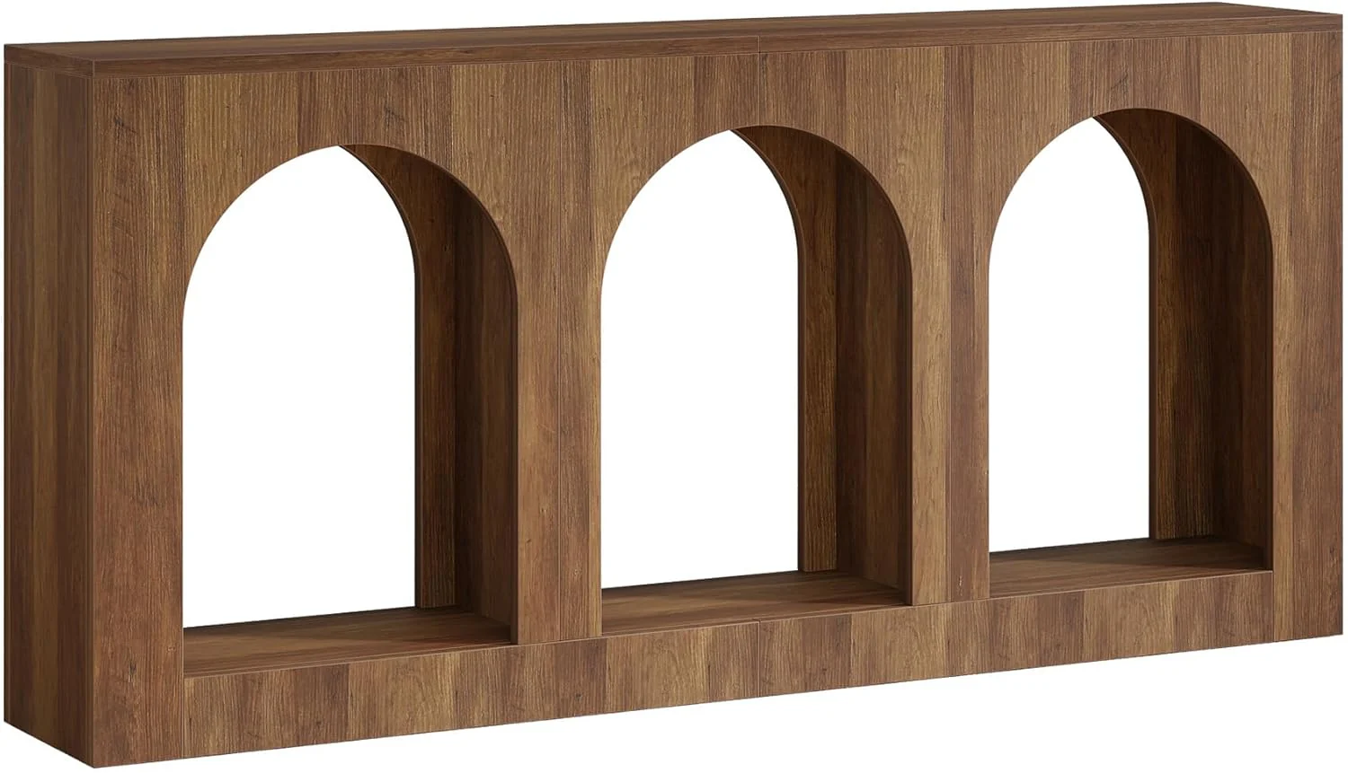 Tribesigns 63'' Rustic Console Table, Narrow Entryway Table with 3 Arched Shelves - Image 8