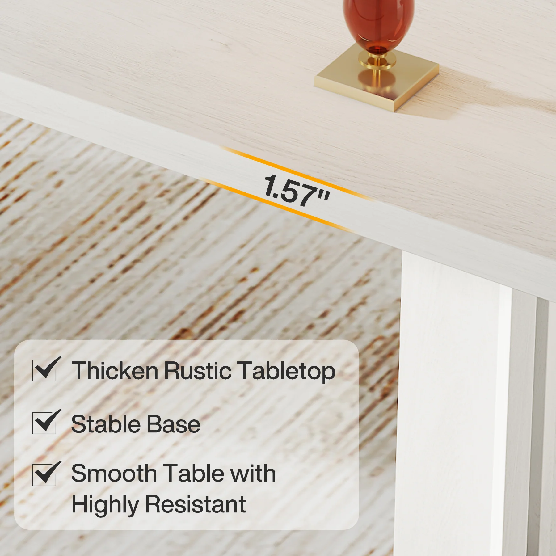 63" Wood Executive Desk, Farmhouse Computer Desk with Large Tabletop - Image 32