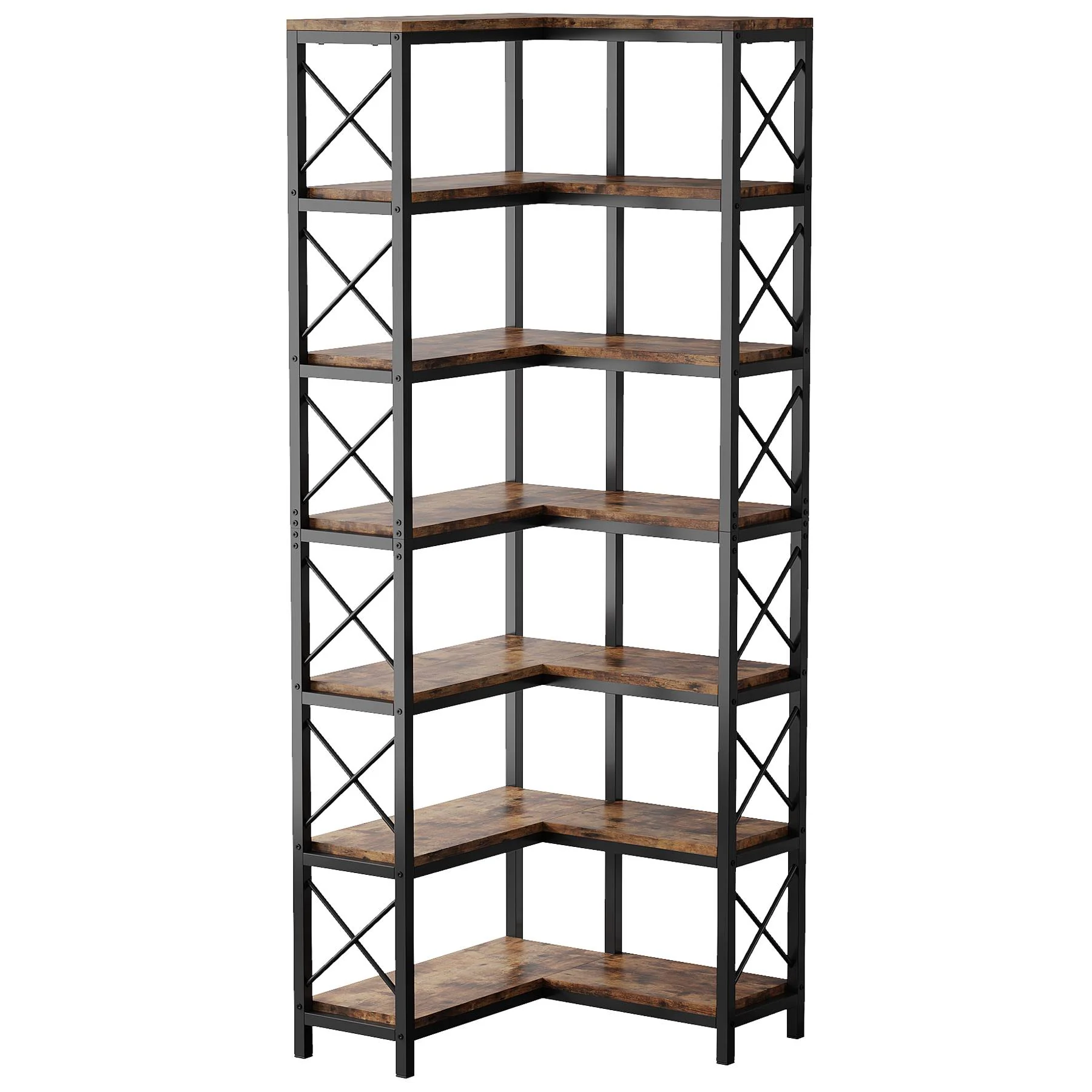 7-Tier Corner Bookshelf  Display Storage Rack - Image 7