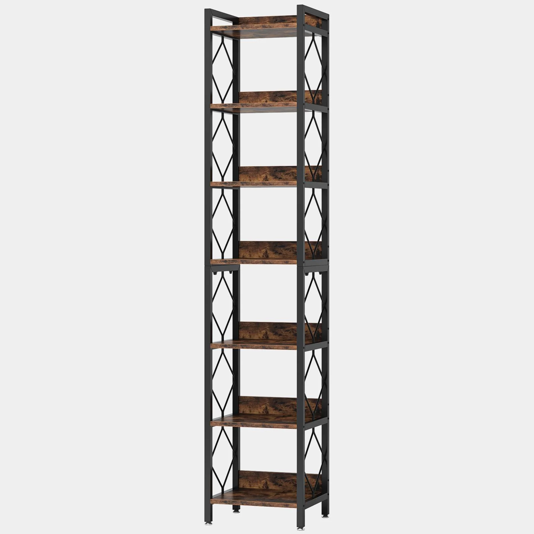 Modern 7-Tier Corner Shelf, 78.7" Tall Narrow Bookcase for Corners - Image 8