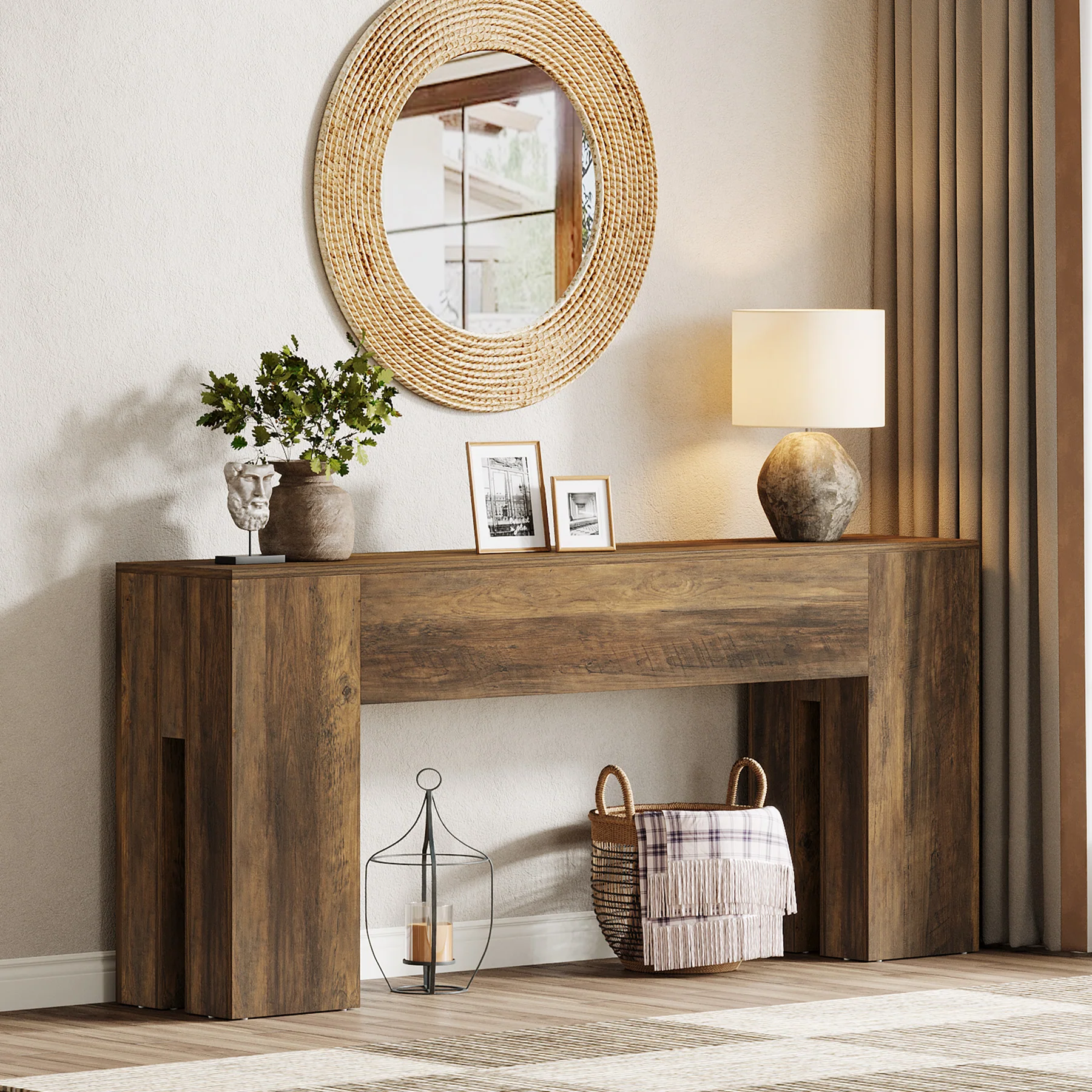 Tribesigns 70.87-Inch Long Console Table, Farmhouse Sofa Table for Entryway, Hallway, Living Room - Image 11