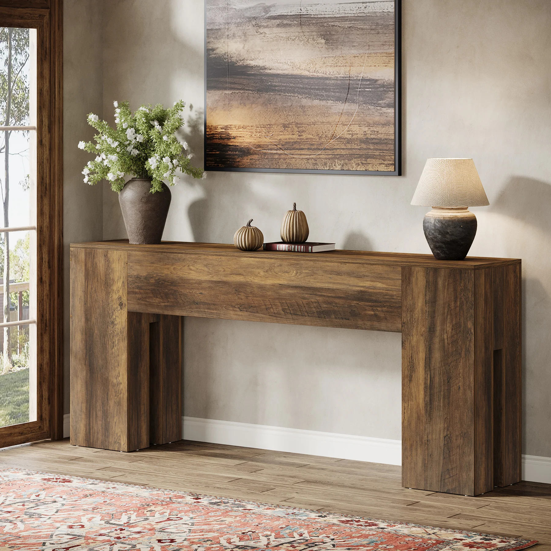 Tribesigns 70.87-Inch Long Console Table, Farmhouse Sofa Table for Entryway, Hallway, Living Room - Image 13