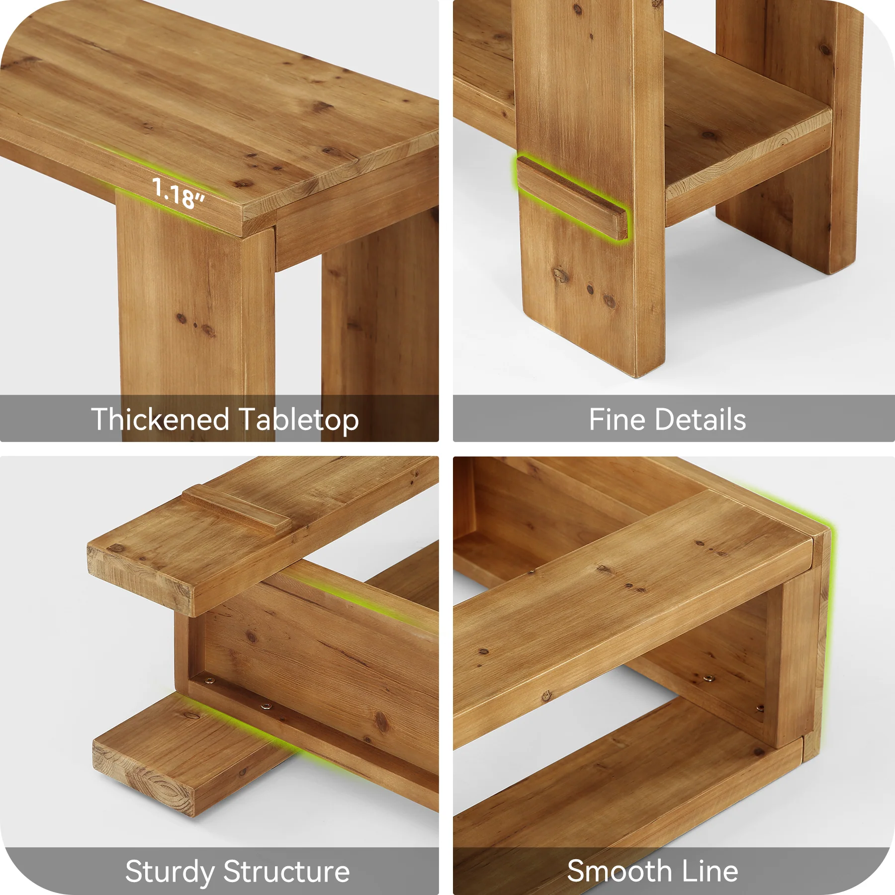 Tribesigns 70.9-Inch Solid Wood Console Table, 2-Tier Hallway Table - Image 5