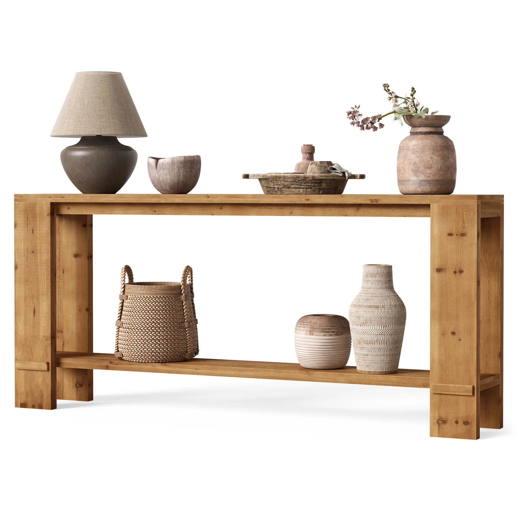 Tribesigns 70.9-Inch Solid Wood Console Table, 2-Tier Hallway Table - Image 9