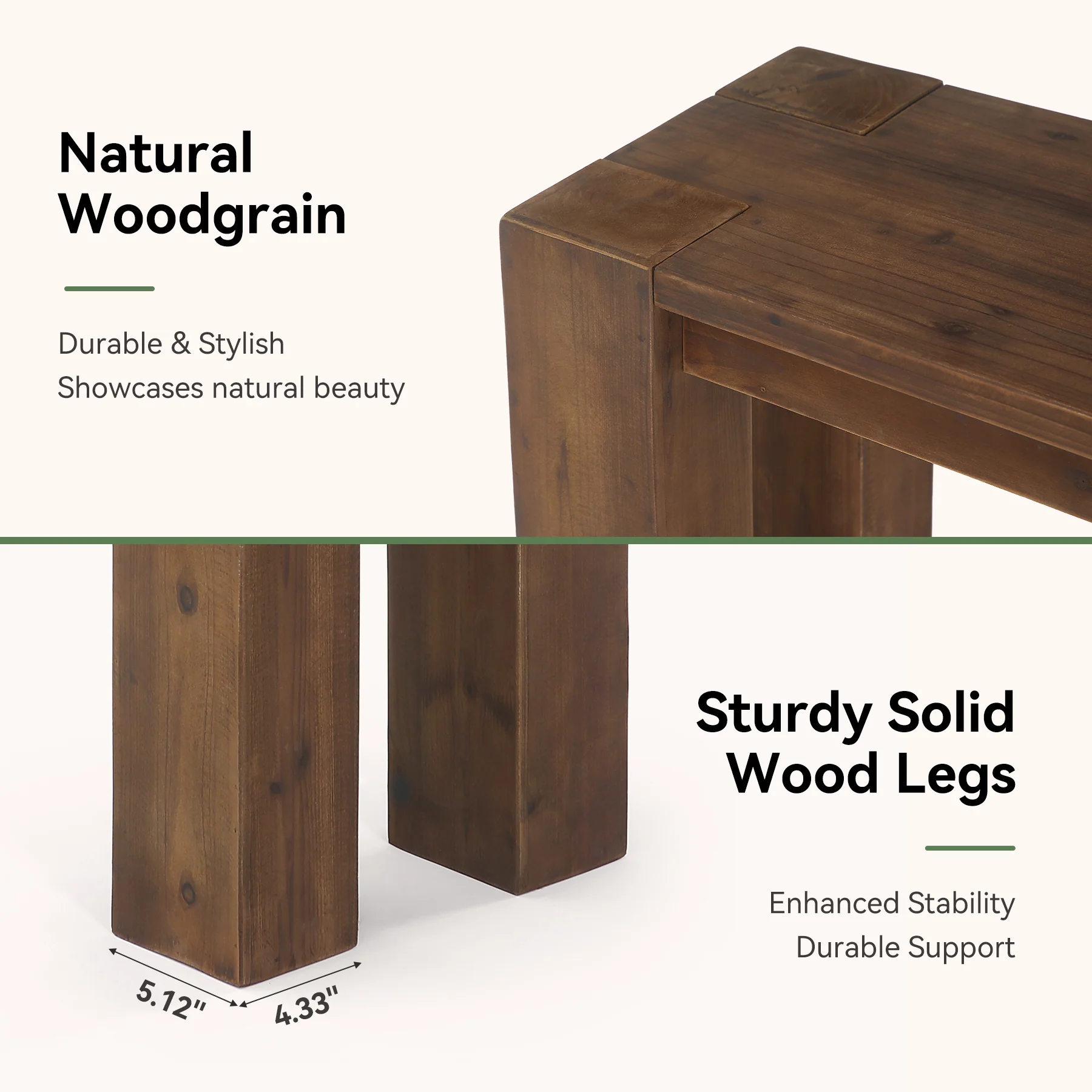 Tribesigns 70.9-Inch Solid Wood Console Table, Sofa Table for Hallway - Image 4