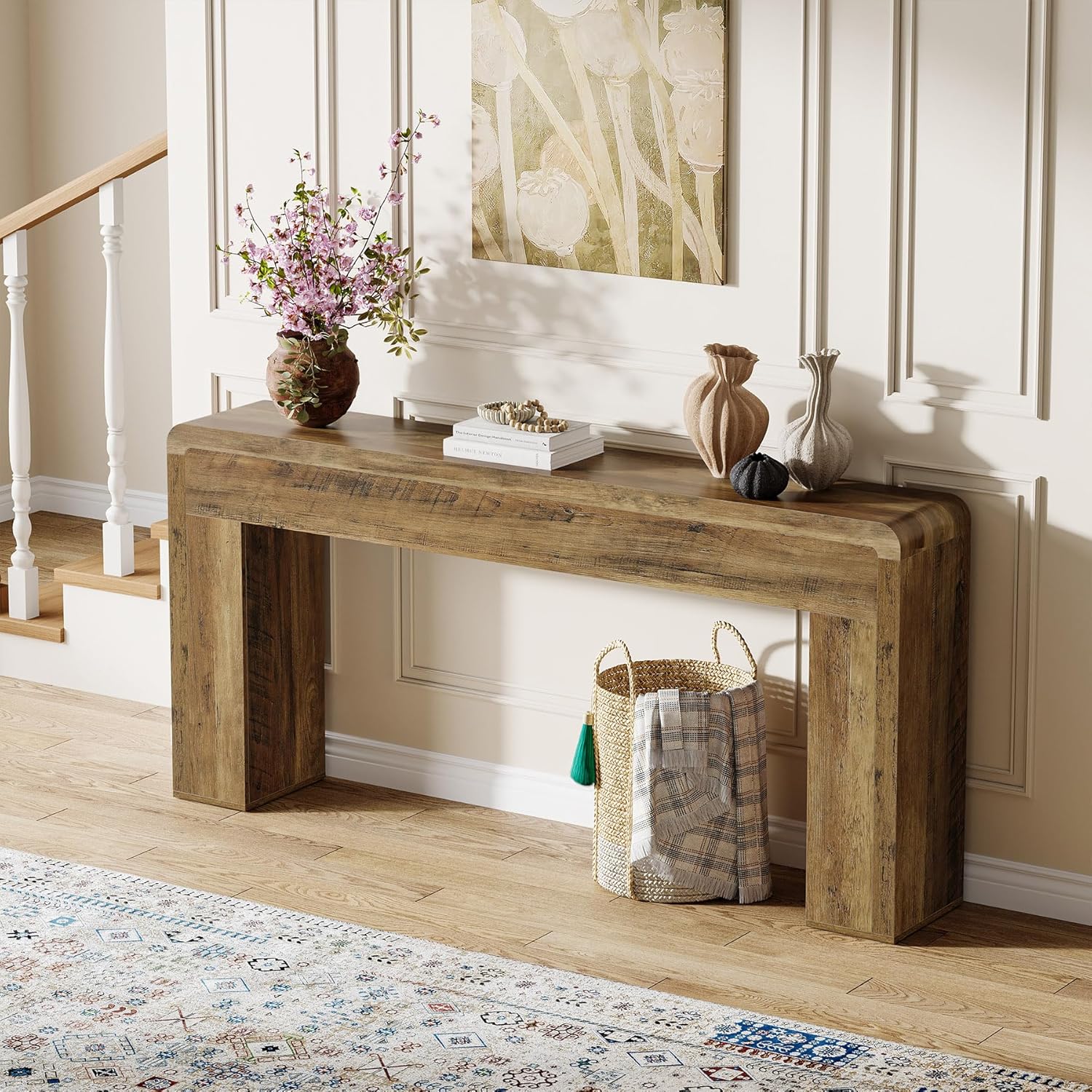 70.9" Extra Long Console Table, Rustic Farmhouse Sofa Table for Entryway - Image 3