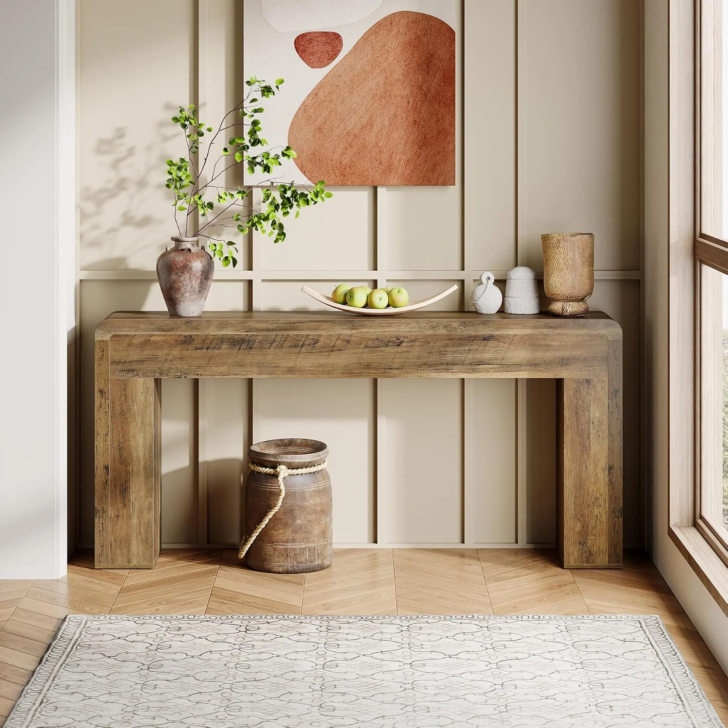 70.9" Extra Long Console Table, Rustic Farmhouse Sofa Table for Entryway - Image 7