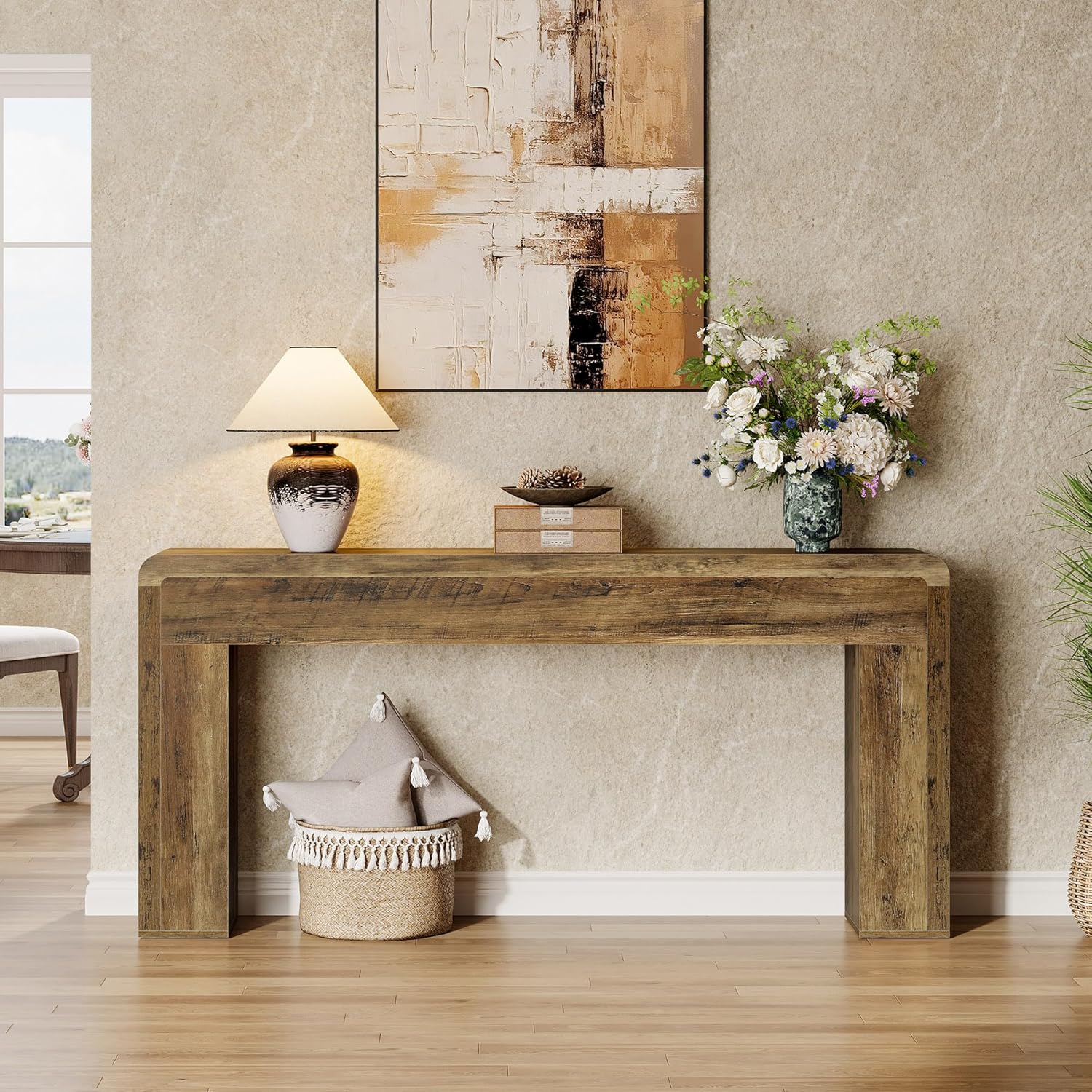 70.9" Extra Long Console Table, Rustic Farmhouse Sofa Table for Entryway - Image 8