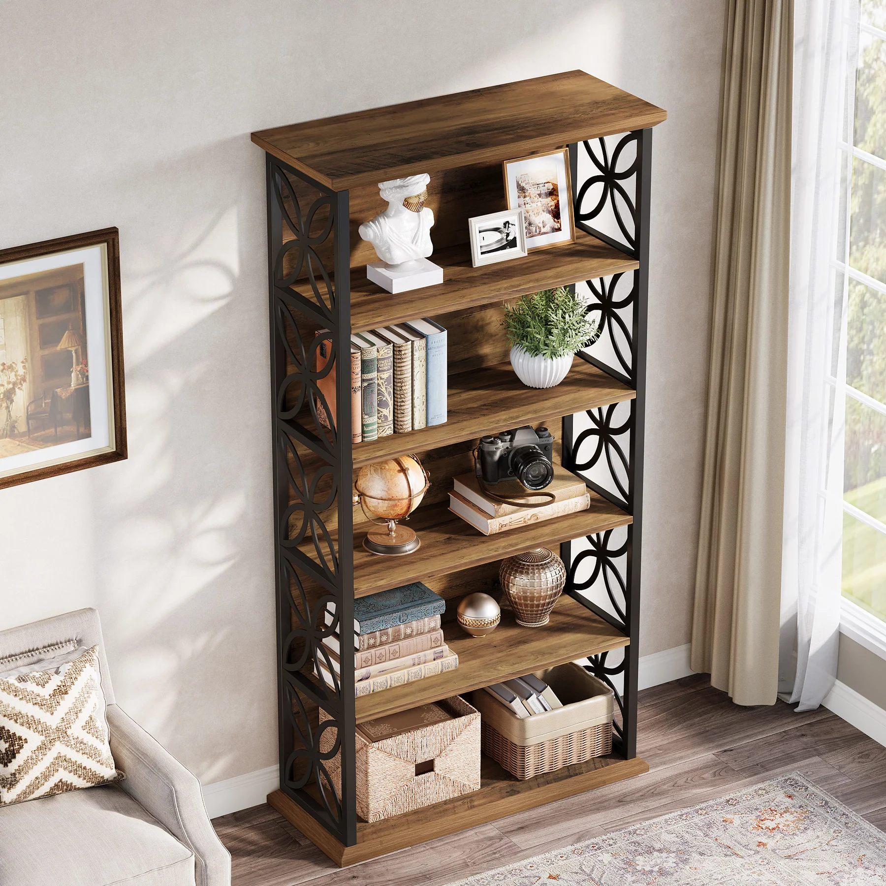 Tribesigns 71-Inch Tall Bookshelf, Open Storage Bookcase for Office - Image 11