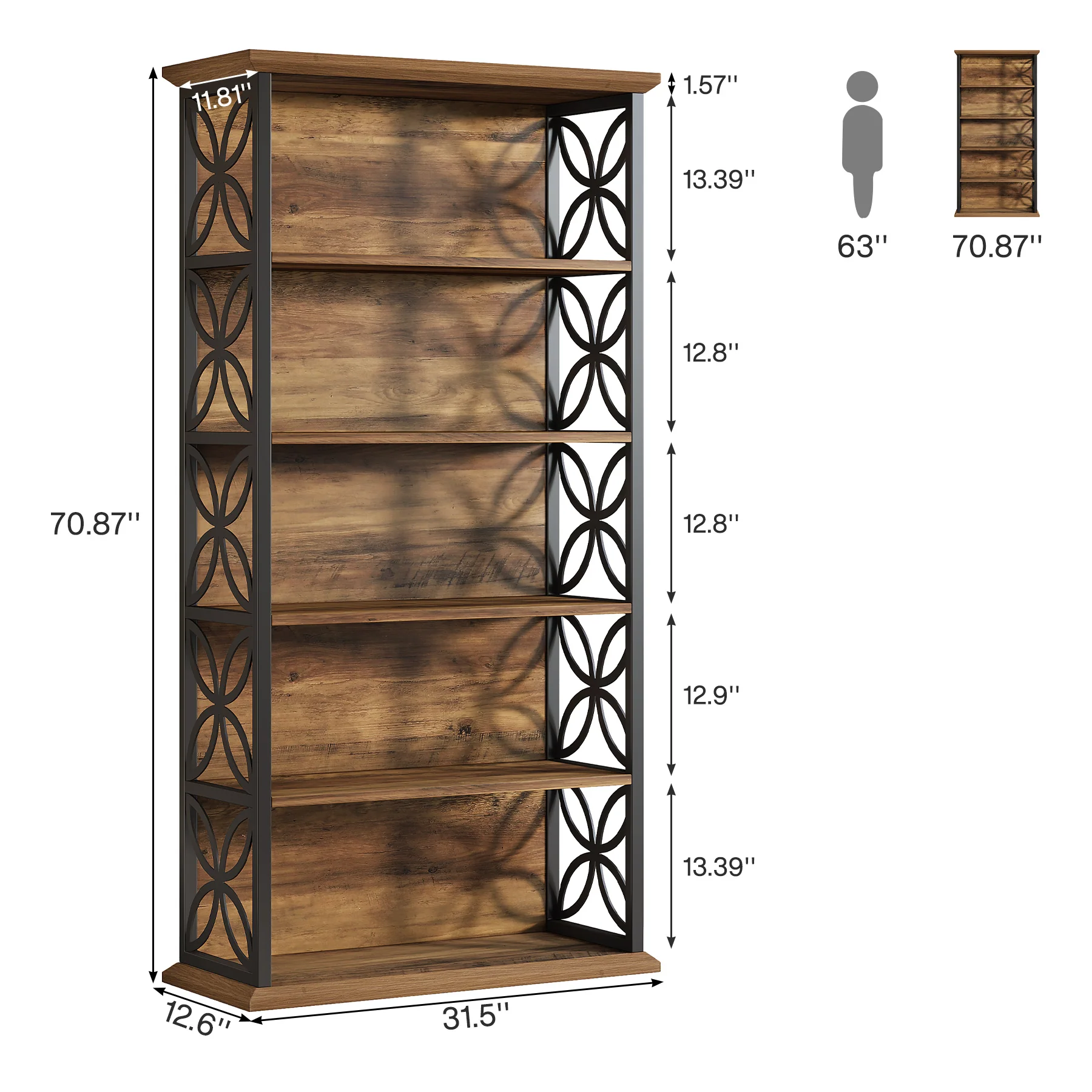 Tribesigns 71-Inch Tall Bookshelf, Open Storage Bookcase for Office - Image 2