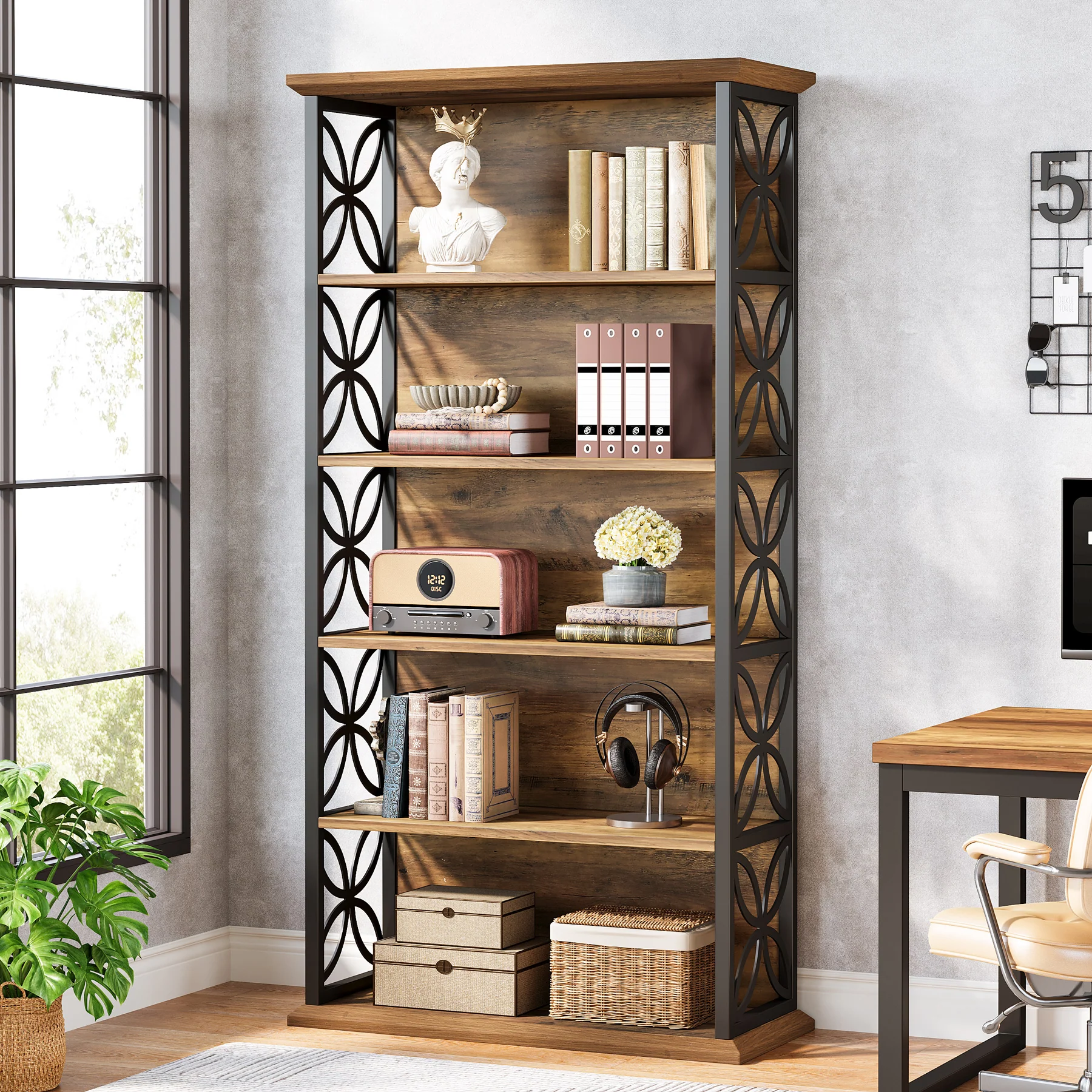 Tribesigns 71-Inch Tall Bookshelf, Open Storage Bookcase for Office - Image 5