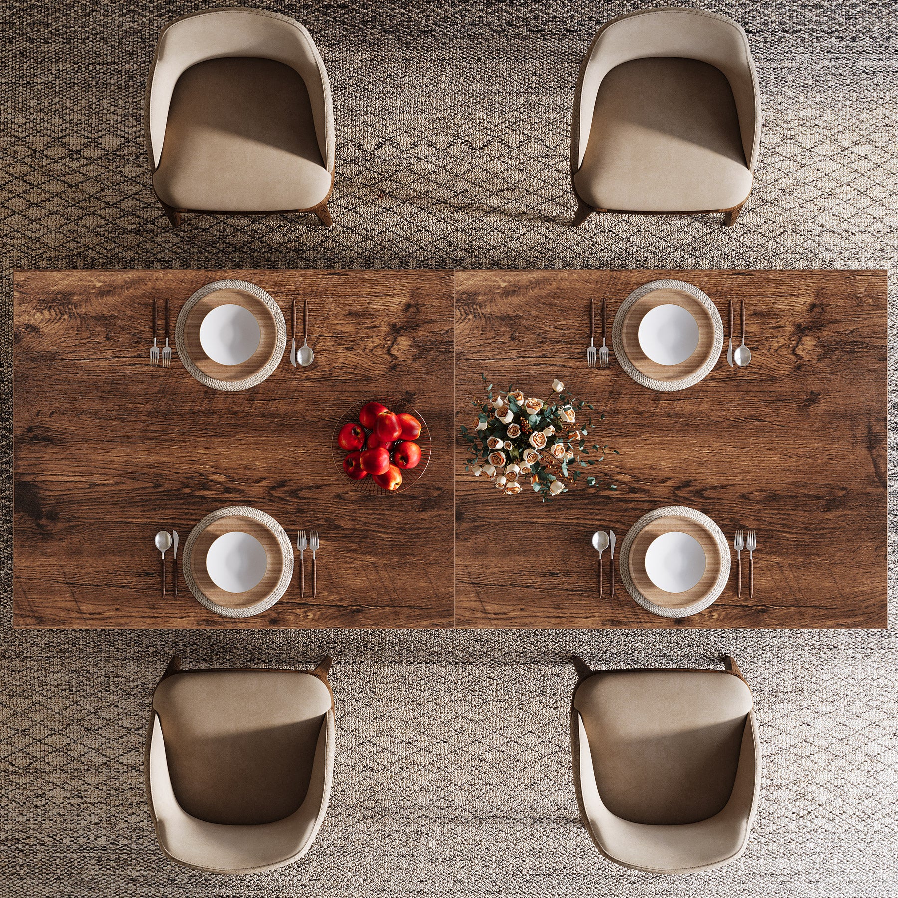 78.7" Large Dining Table for 8 Seater, Modern Rectangular Wooden Table - Image 13
