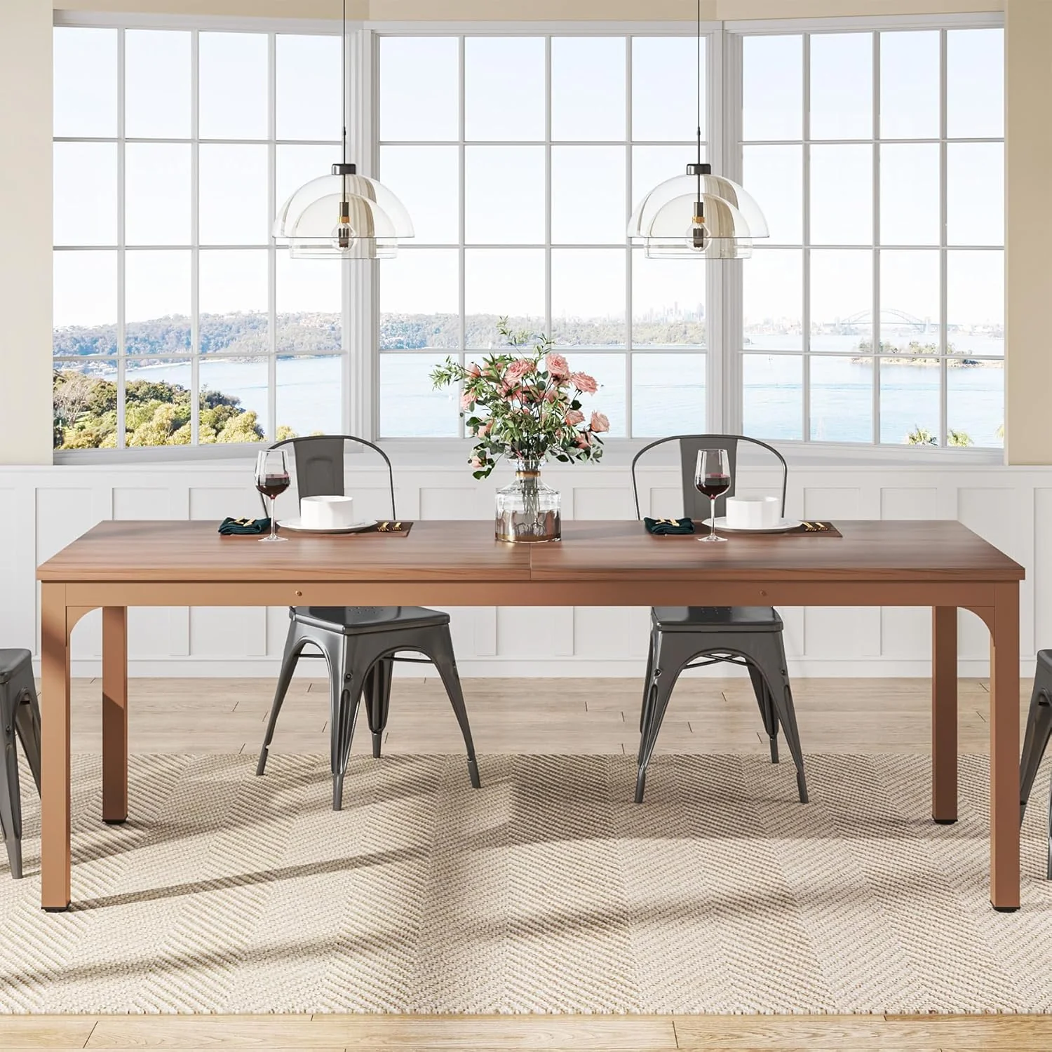 Rectangular Dining Table, 78 inch Long Kitchen Table for 6-8 People - Image 10