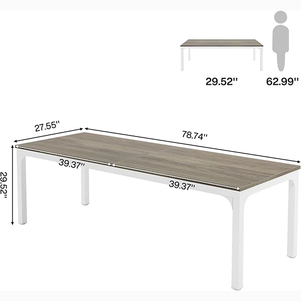 Rectangular Dining Table, 78 inch Long Kitchen Table for 6-8 People - Image 16