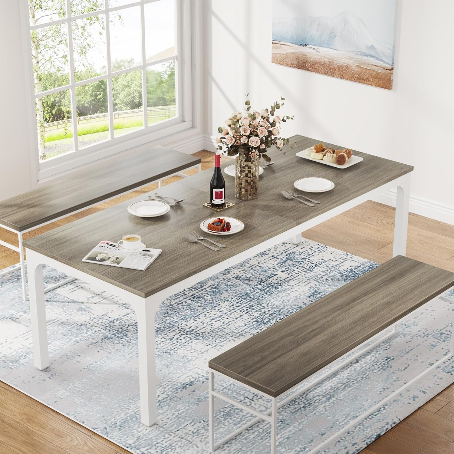 Rectangular Dining Table, 78 inch Long Kitchen Table for 6-8 People - Image 20