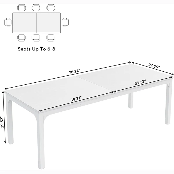 Rectangular Dining Table, 78 inch Long Kitchen Table for 6-8 People - Image 24