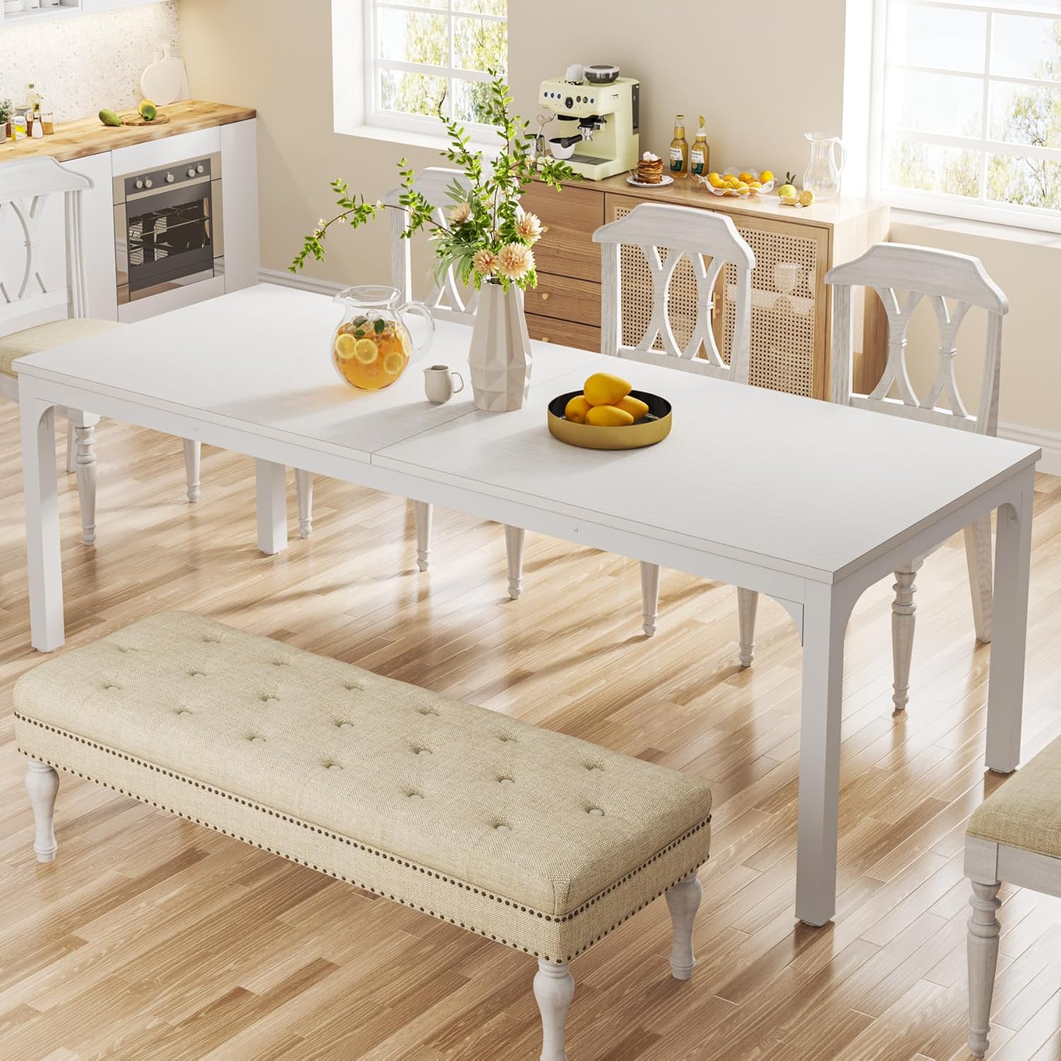Rectangular Dining Table, 78 inch Long Kitchen Table for 6-8 People - Image 29