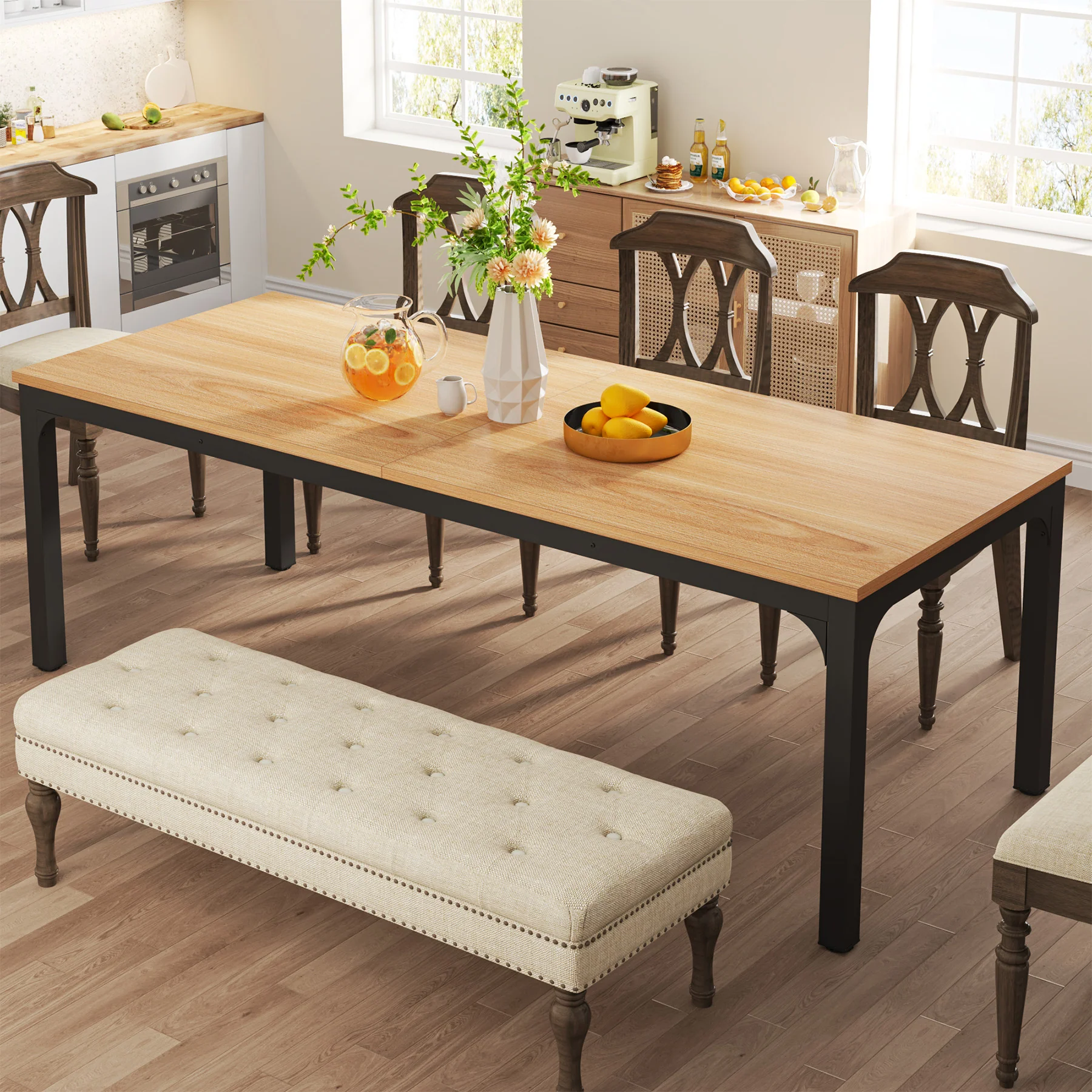 Rectangular Dining Table, 78 inch Long Kitchen Table for 6-8 People - Image 41