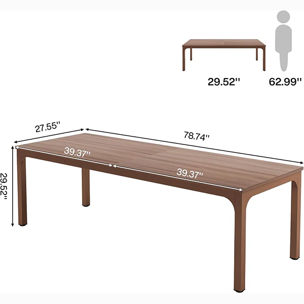 Rectangular Dining Table, 78 inch Long Kitchen Table for 6-8 People - Image 8