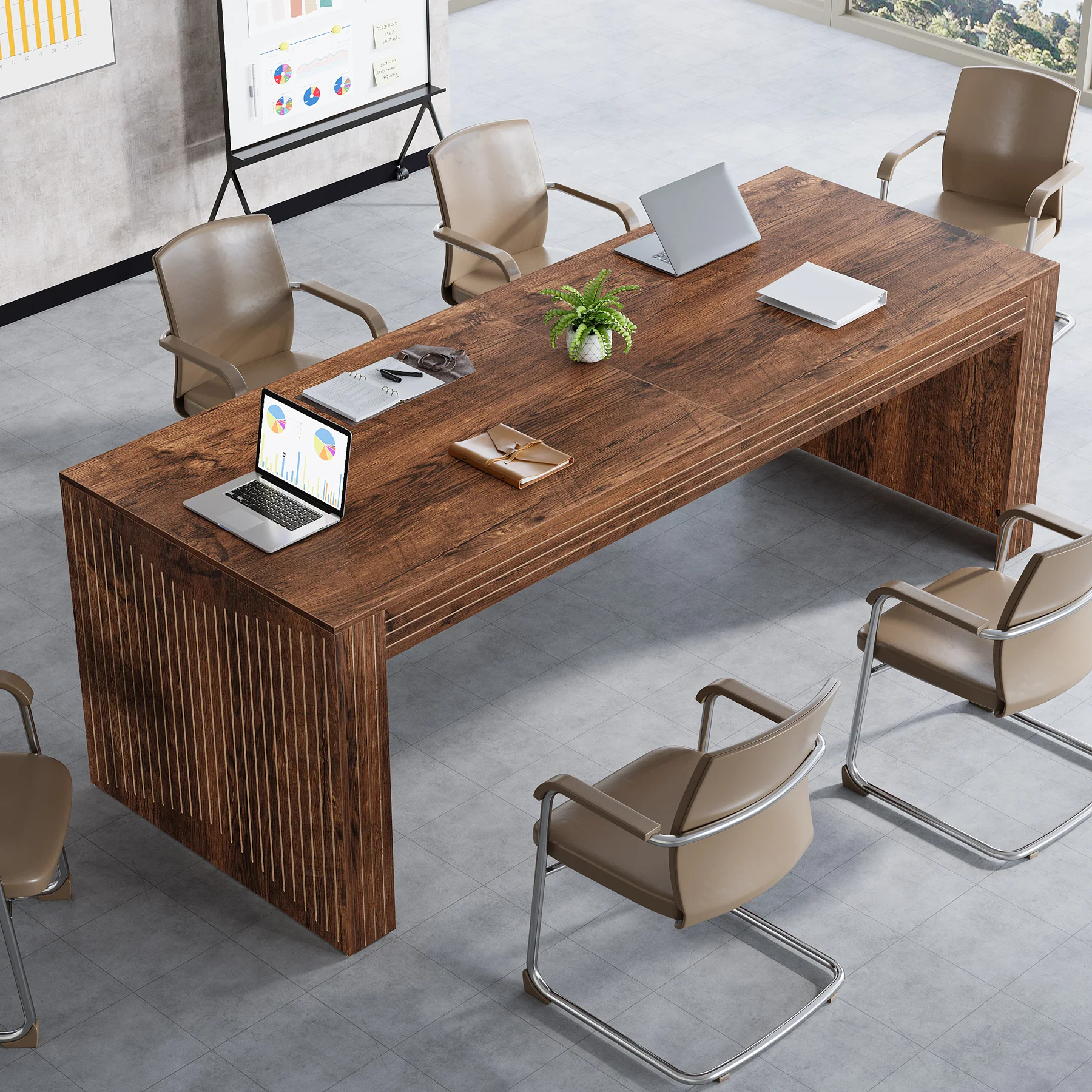 78" Large Conference Table, Modern Boardroom Desk for Office Meeting - Image 13