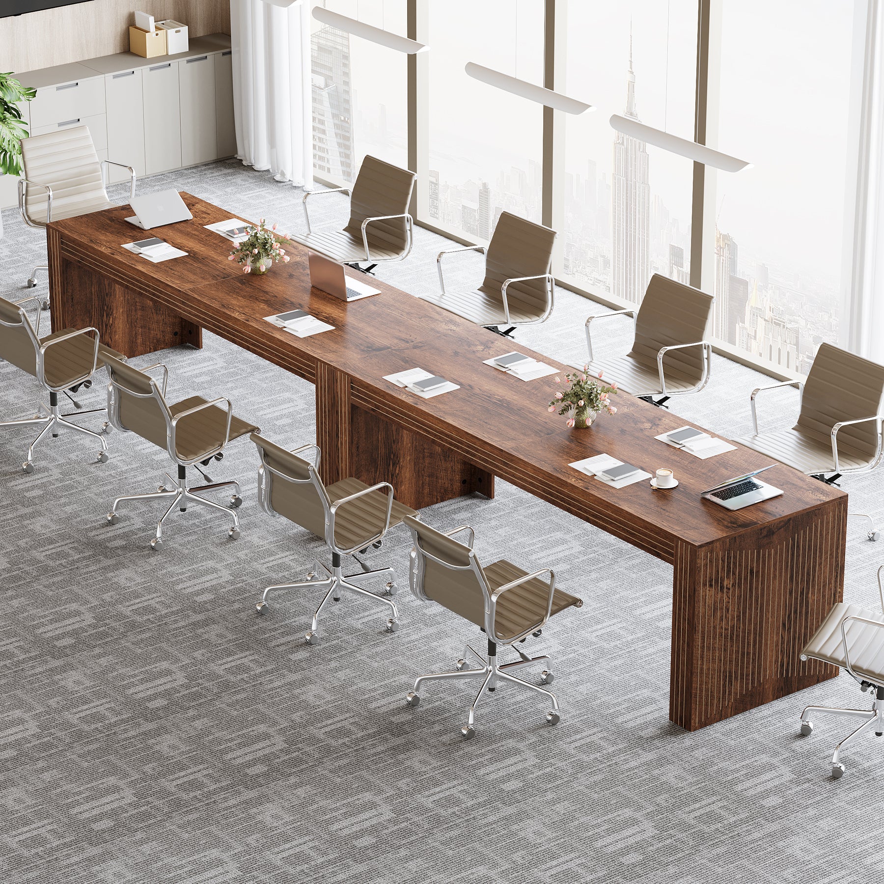 78" Large Conference Table, Modern Boardroom Desk for Office Meeting - Image 15