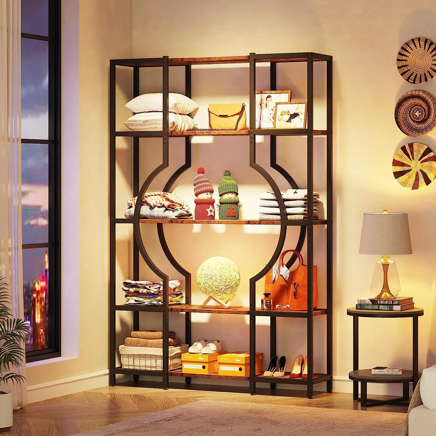 Industrial 5-Tier Bookshelf for Home Office, Modern Bookcase Shelving Unit - Image 5
