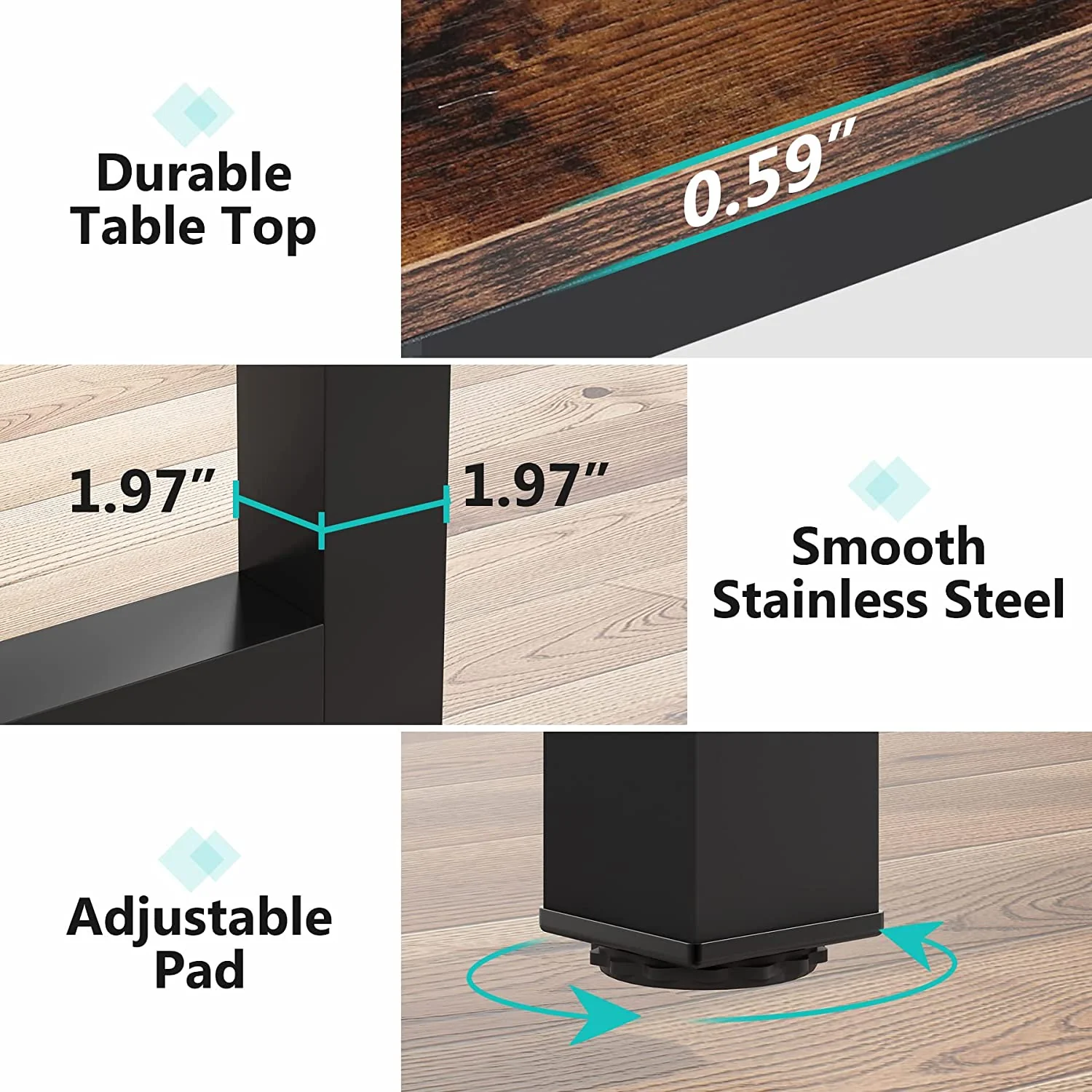 Tribesigns Computer Desk, Industrial Workstation for Home Office - Image 3