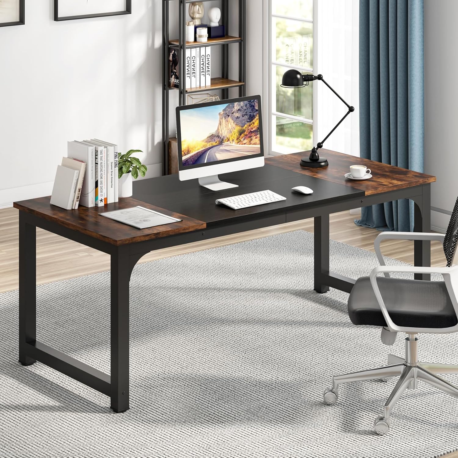 Tribesigns Computer Desk, Industrial Workstation for Home Office - Image 9