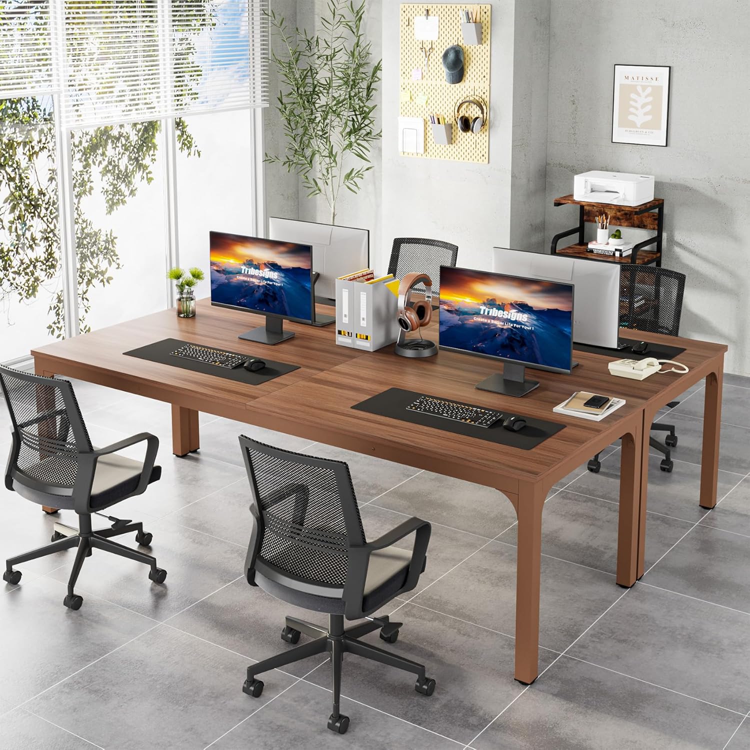 Rectangle Executive Desk, 78.7" Computer Desk 6FT Conference Table - Image 11