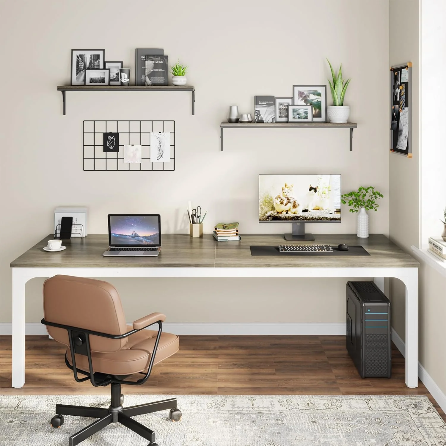 Rectangle Executive Desk, 78.7" Computer Desk 6FT Conference Table - Image 16
