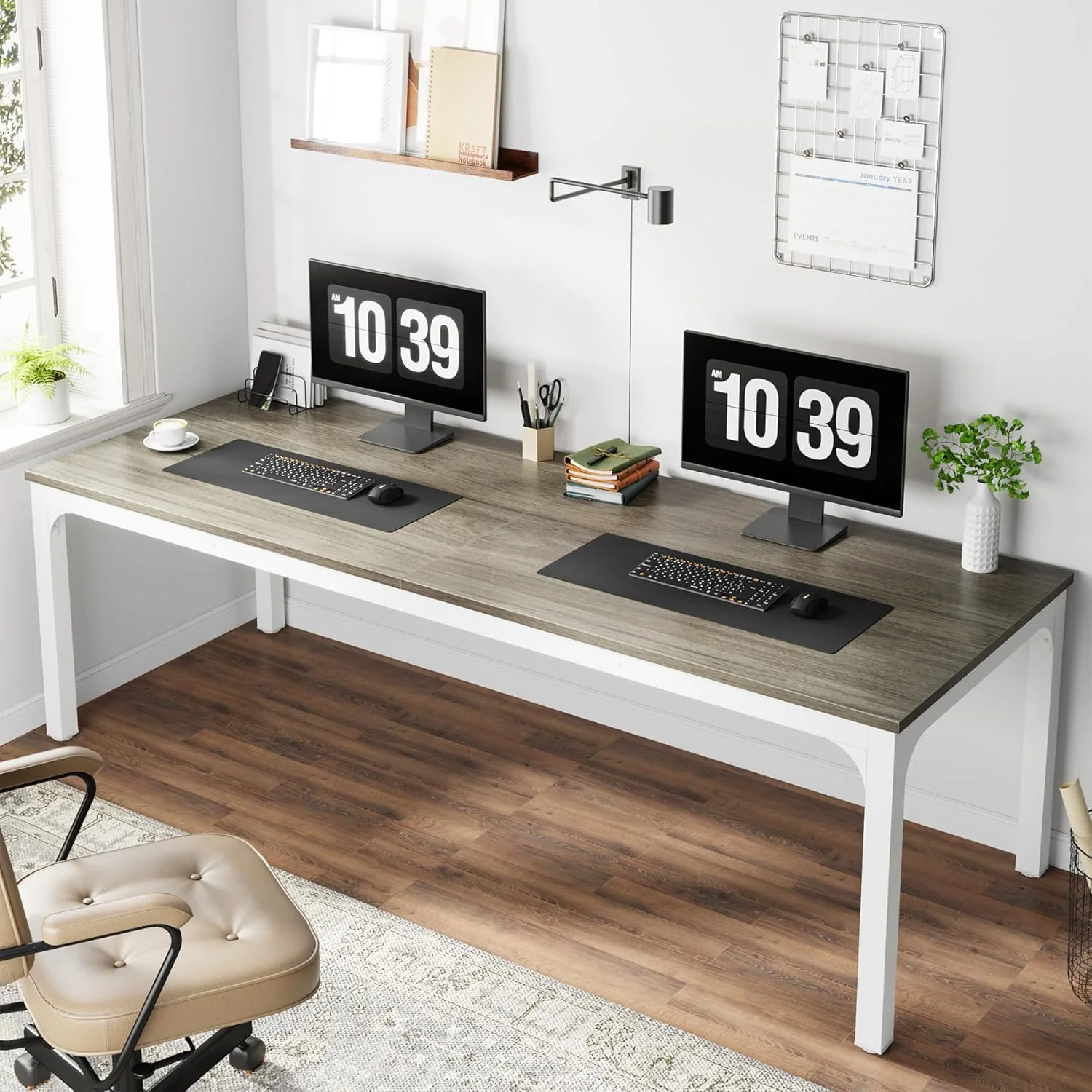 Rectangle Executive Desk, 78.7" Computer Desk 6FT Conference Table - Image 18