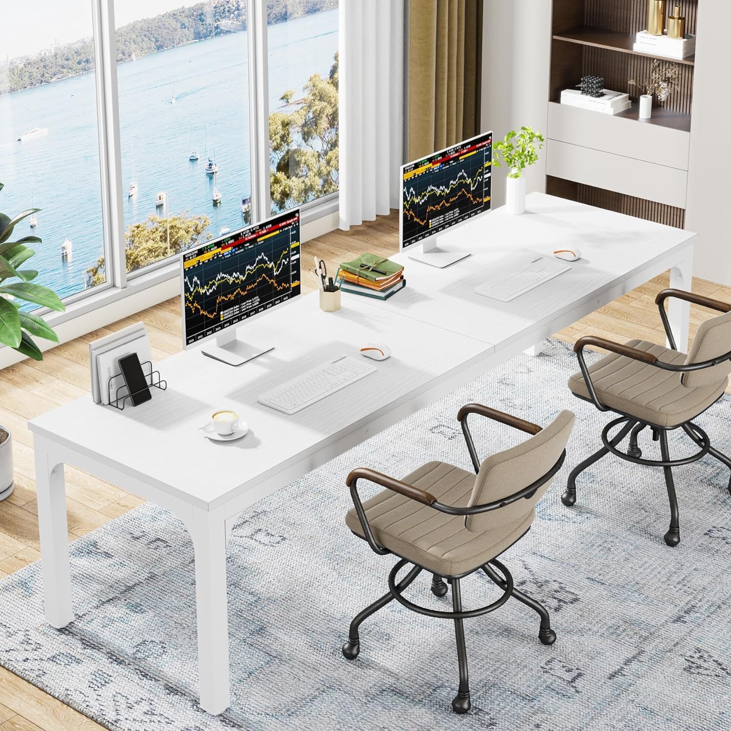 Rectangle Executive Desk, 78.7" Computer Desk 6FT Conference Table - Image 22