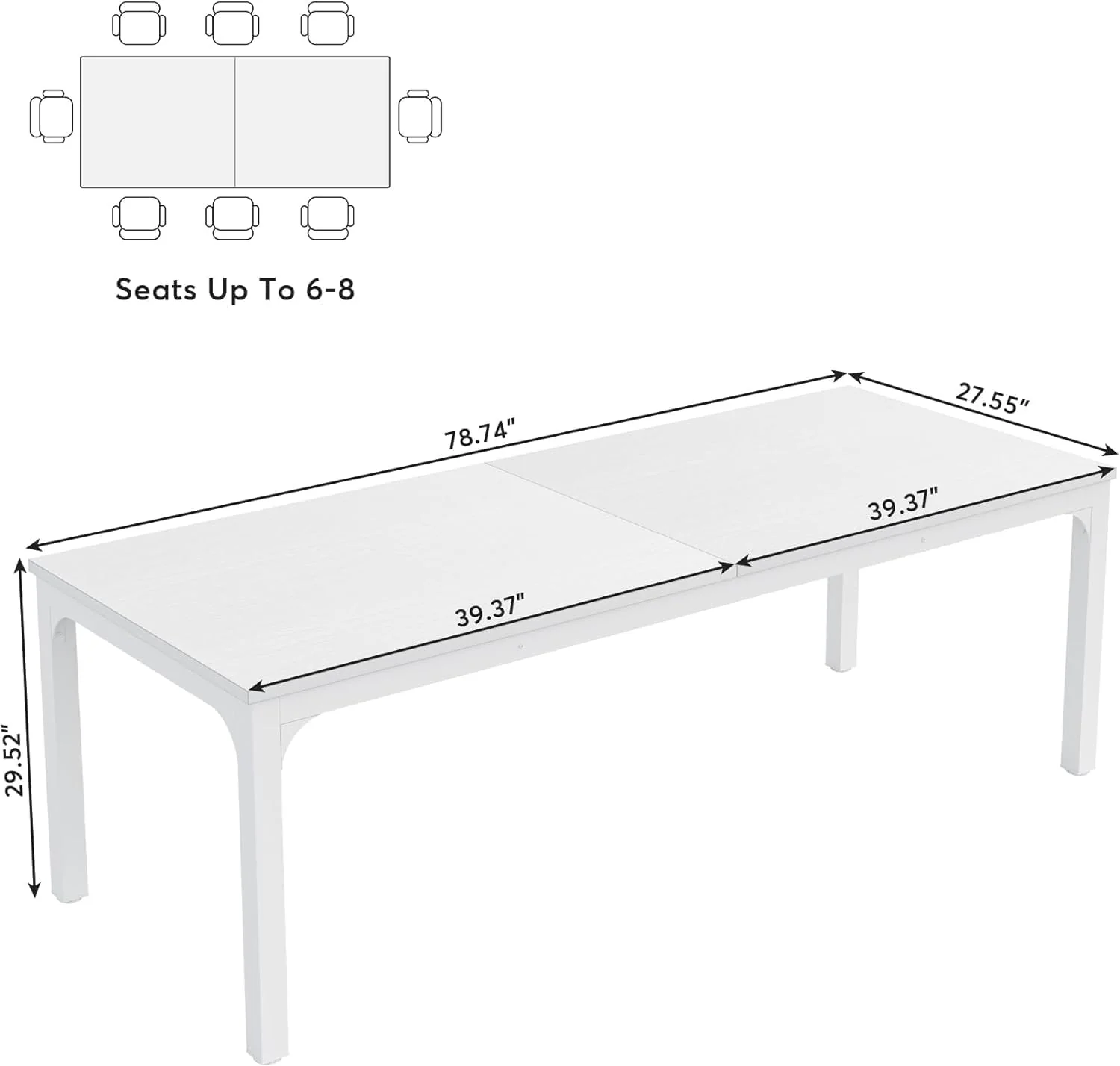 Rectangle Executive Desk, 78.7" Computer Desk 6FT Conference Table - Image 23