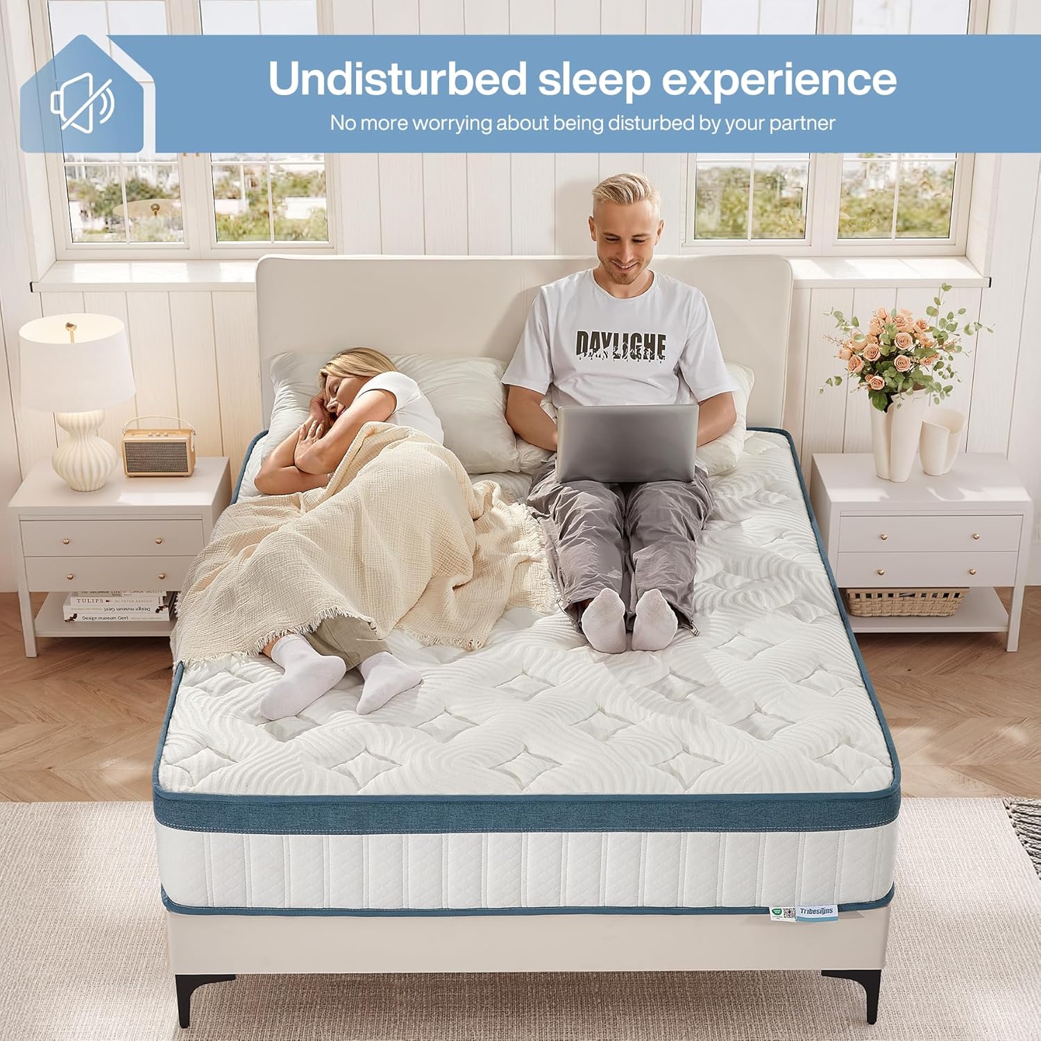 Tribesigns Hybrid Memory Foam Mattress, 7-Zone Orthopedic Support Medium Firm - Image 12