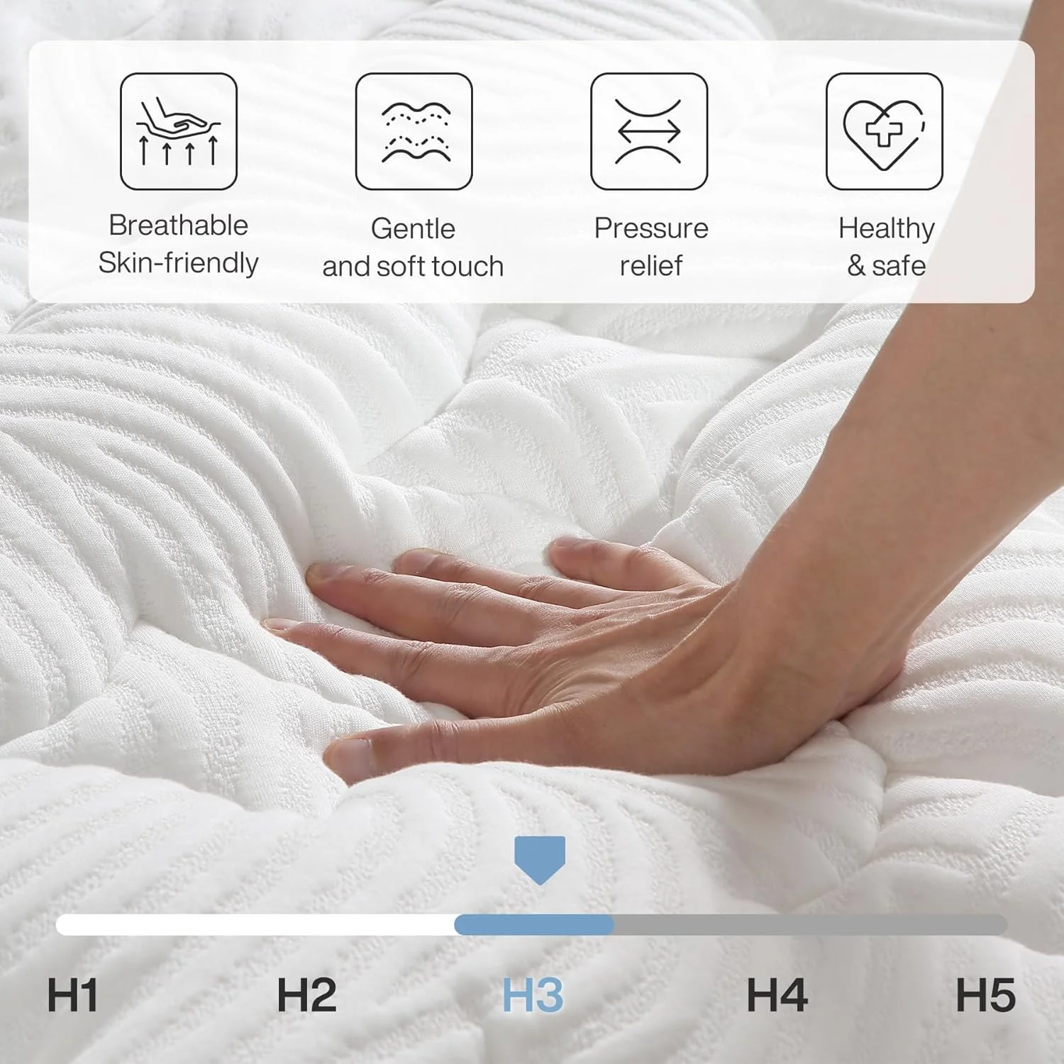 Tribesigns Hybrid Memory Foam Mattress, 7-Zone Orthopedic Support Medium Firm - Image 8