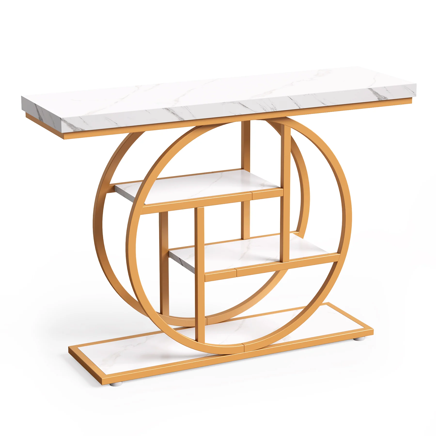 Tribesigns Industrial 4-Tier Sofa Table - 41.3" Console Table with Storage Shelves - Image 6