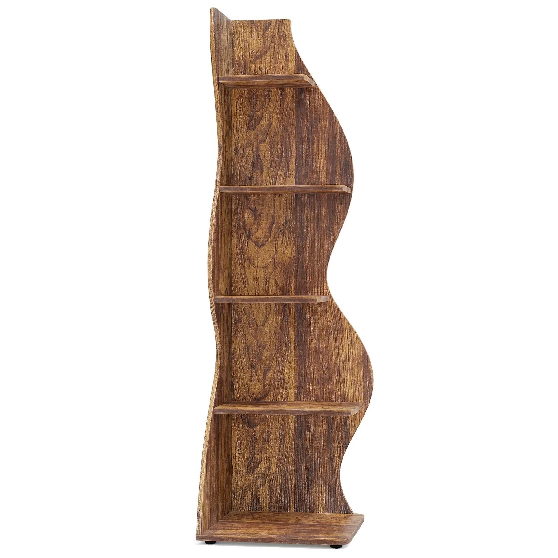 Modern 5-Tier Wall Corner Bookshelf Bookcase - Image 15