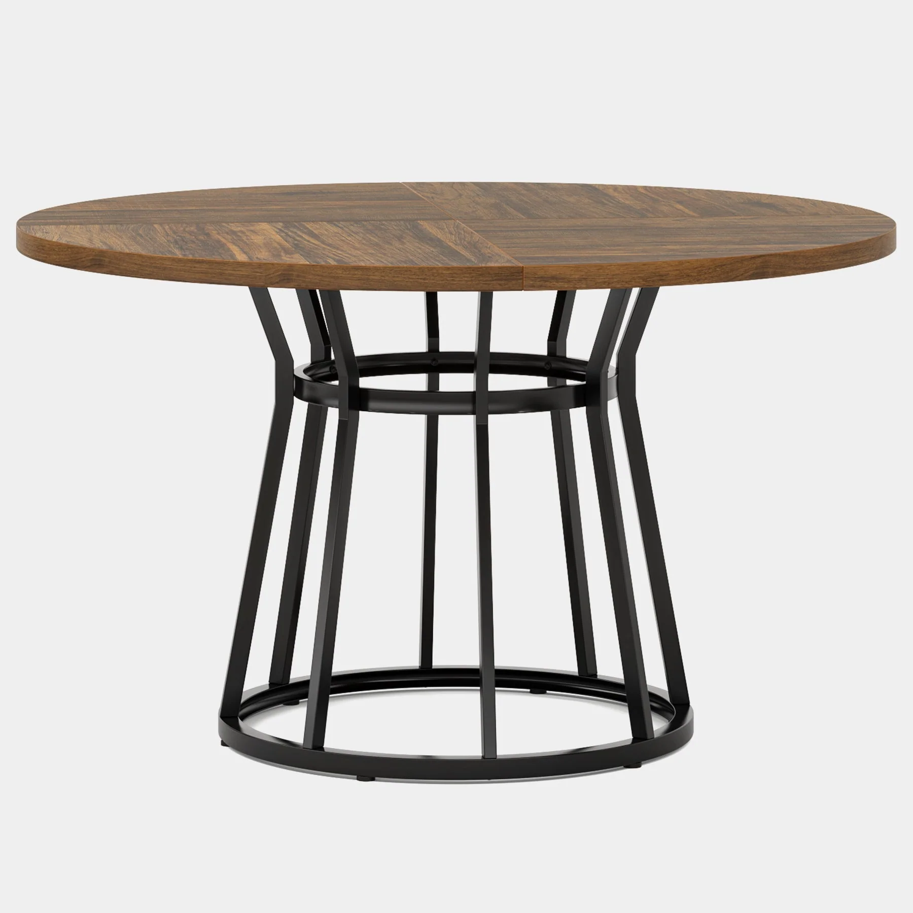 Round Dining Table for 4 People, 47.2" Kitchen Dinner Table with Metal Base - Image 8