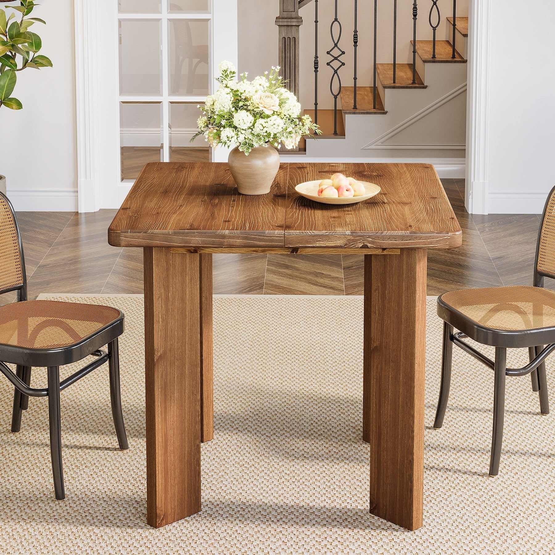 31.5-Inch Solid Wood Square Dining Table, Farmhouse Kitchen Table for Small Spaces - Image 5
