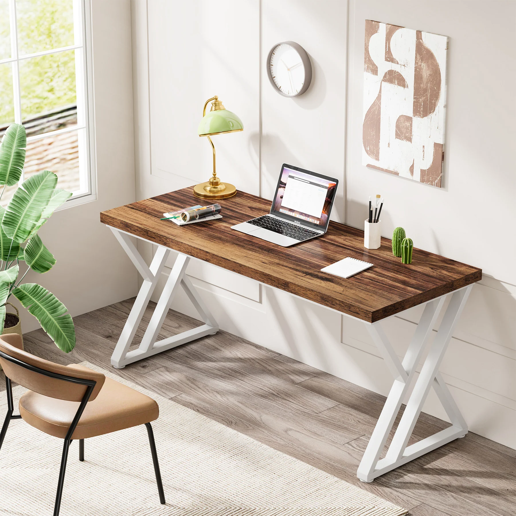 Heavy-Duty Computer Desk, 55" Simple Study Desk Writing Table - Image 10
