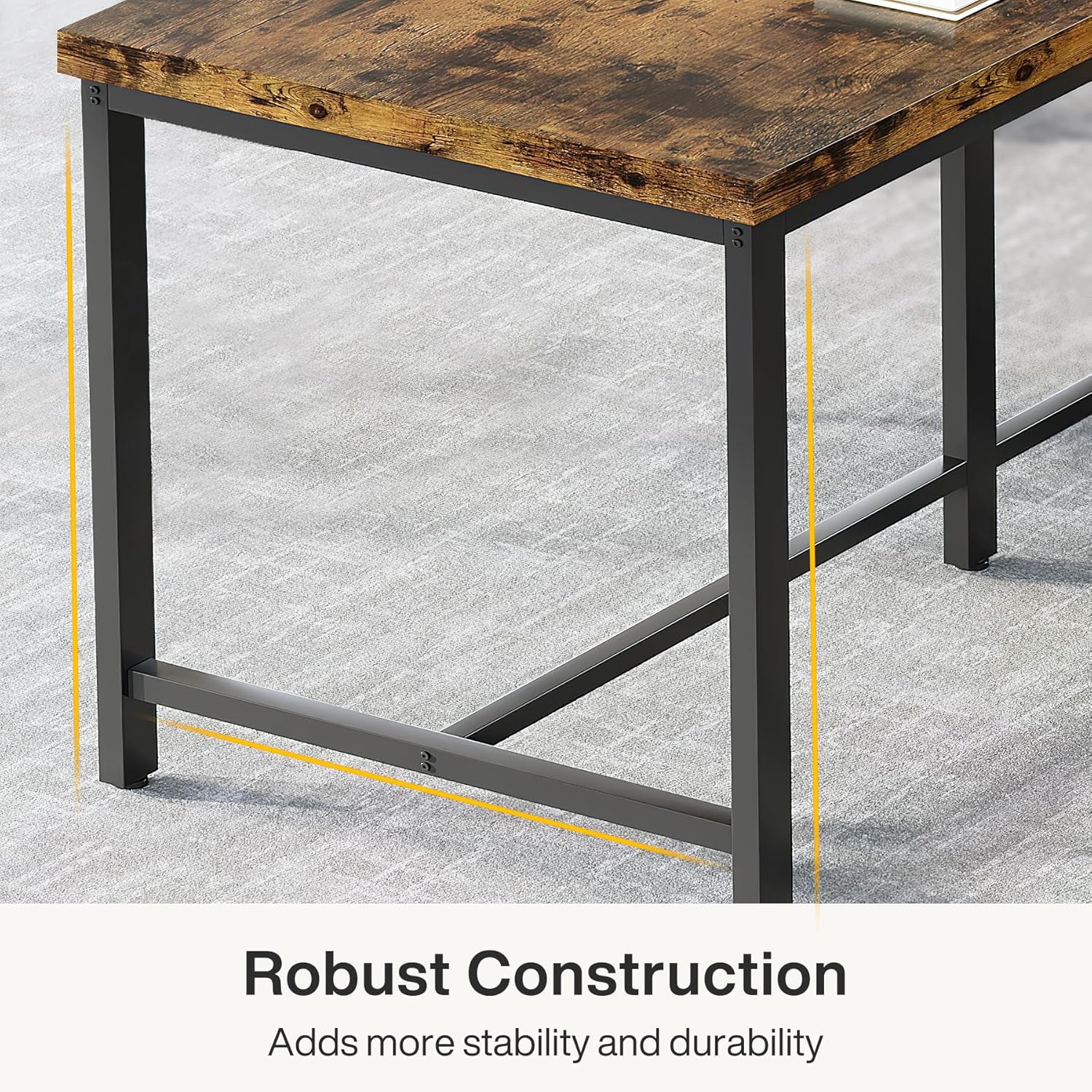 Double Computer Desk, 78.7 Inch Two-Person Study Table - Image 7